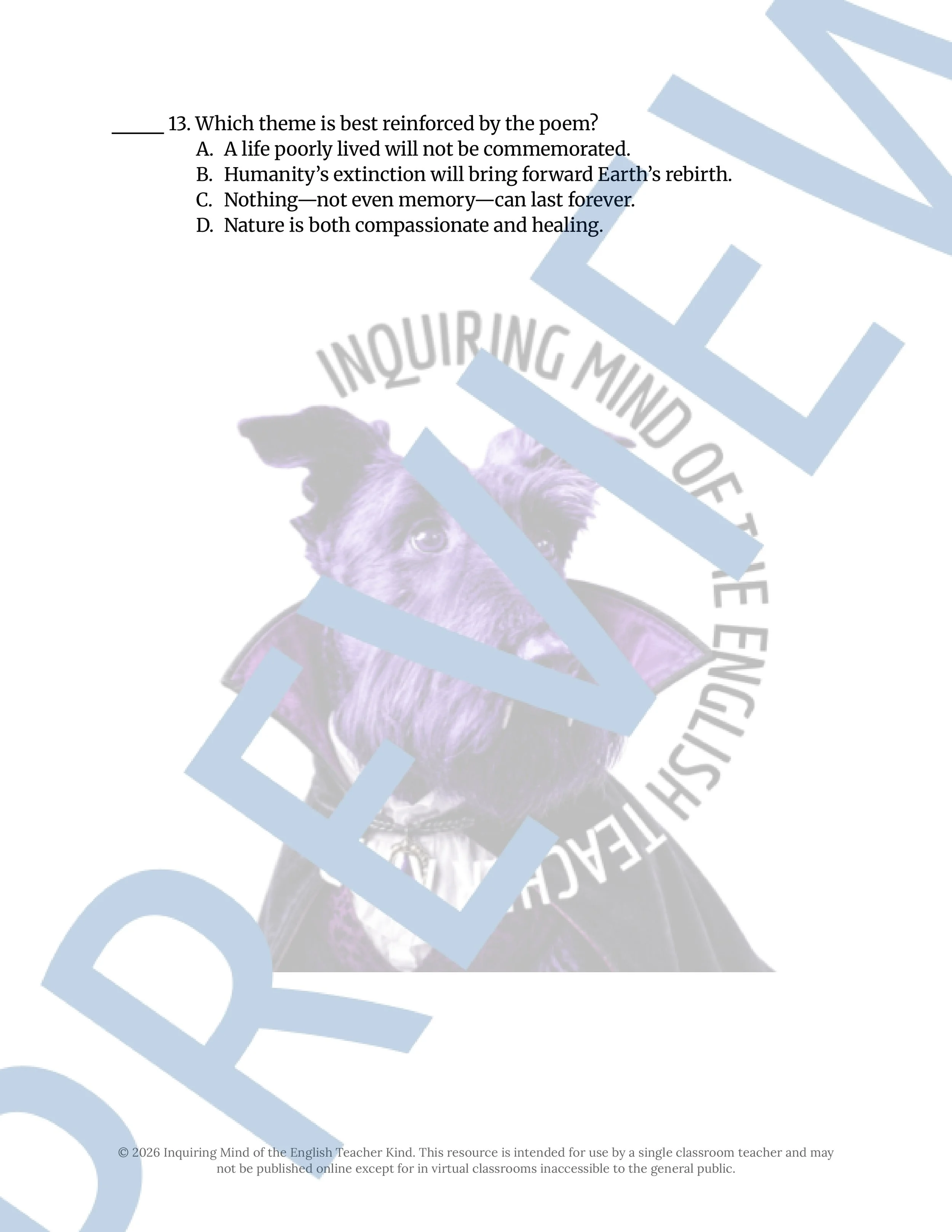 Autumn by Robert E. Howard Poem Analysis Worksheet and Answer Key for High School English and Halloween (4).jpg