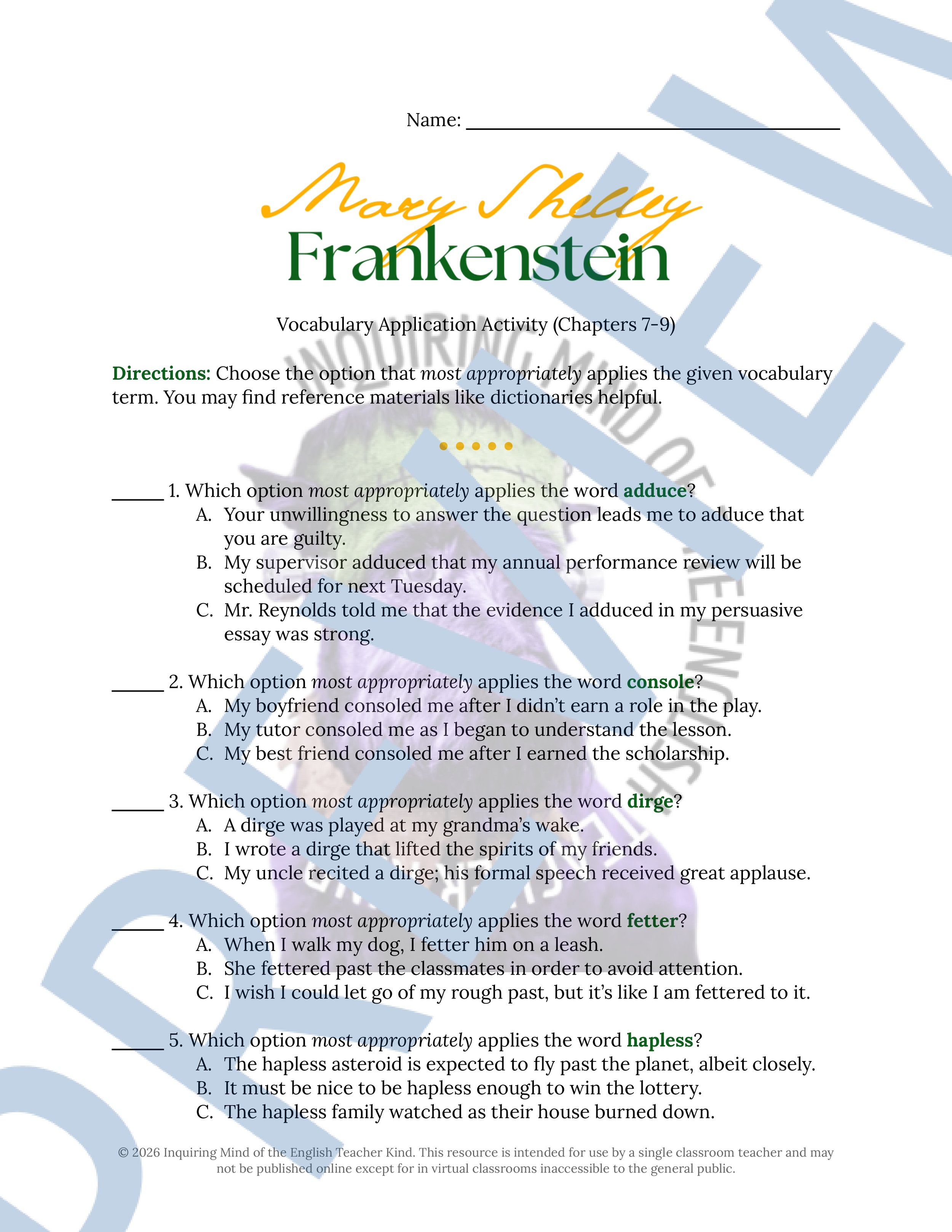 Frankenstein Chapters 7, 8, and 9 Vocabulary Activities (1).jpg