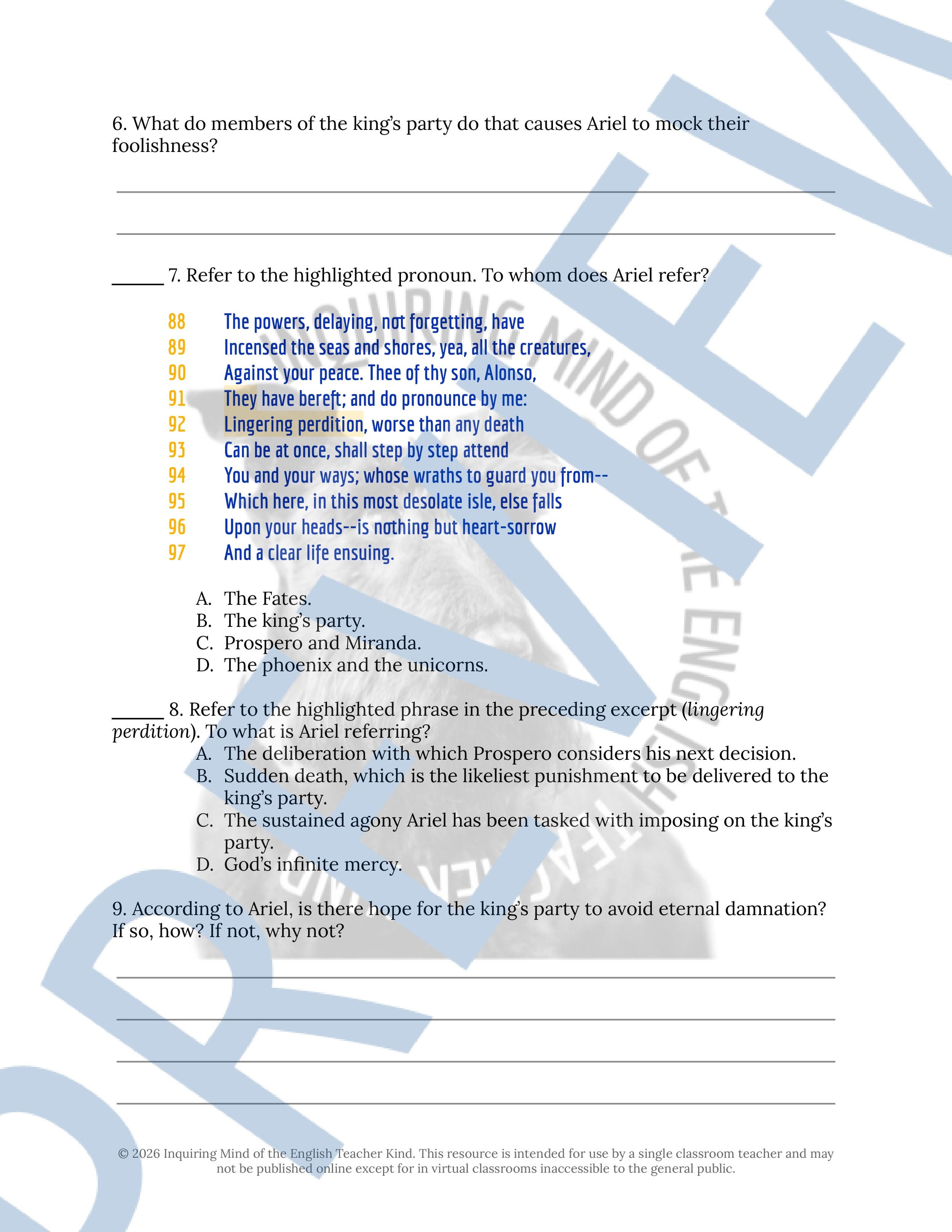 Shakespeare's The Tempest Act 3 Scene 3 Close Reading Analysis Worksheet (3).jpg