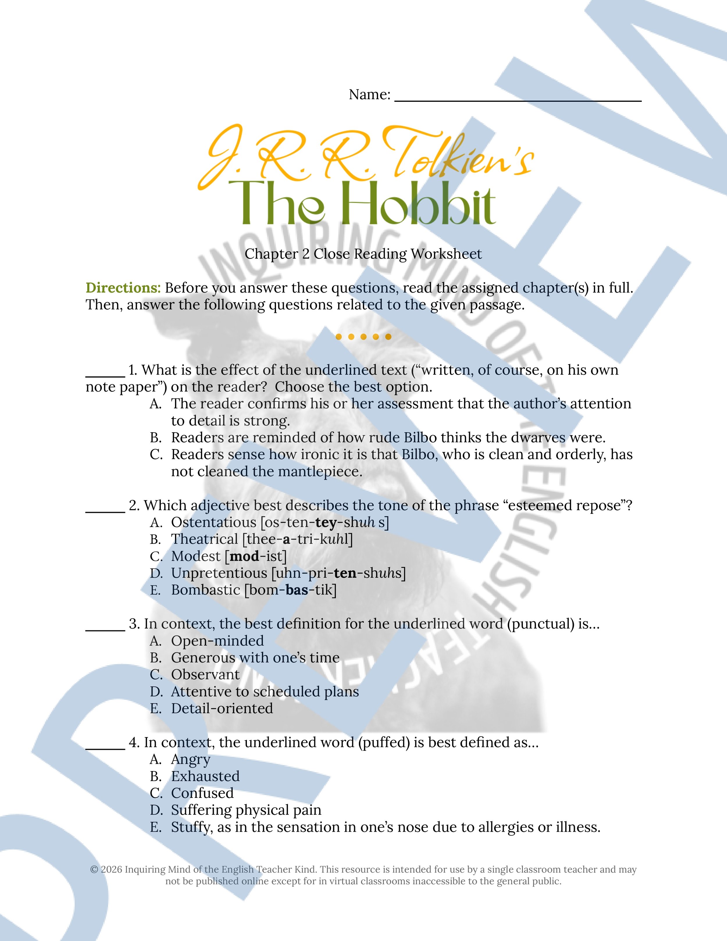 The Hobbit Chapter 2 Close Reading Analysis Worksheet (1).jpg