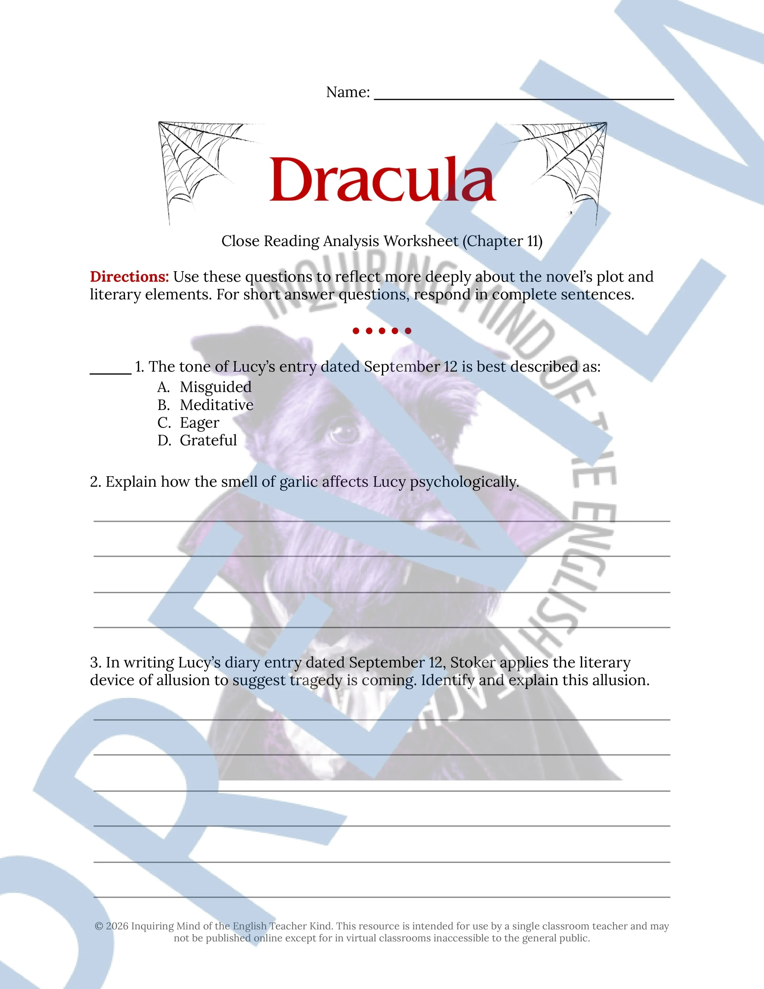 Dracula Chapter 11 Close Reading Analysis Worksheet and Answer Key for High School English Language Arts (1).jpg
