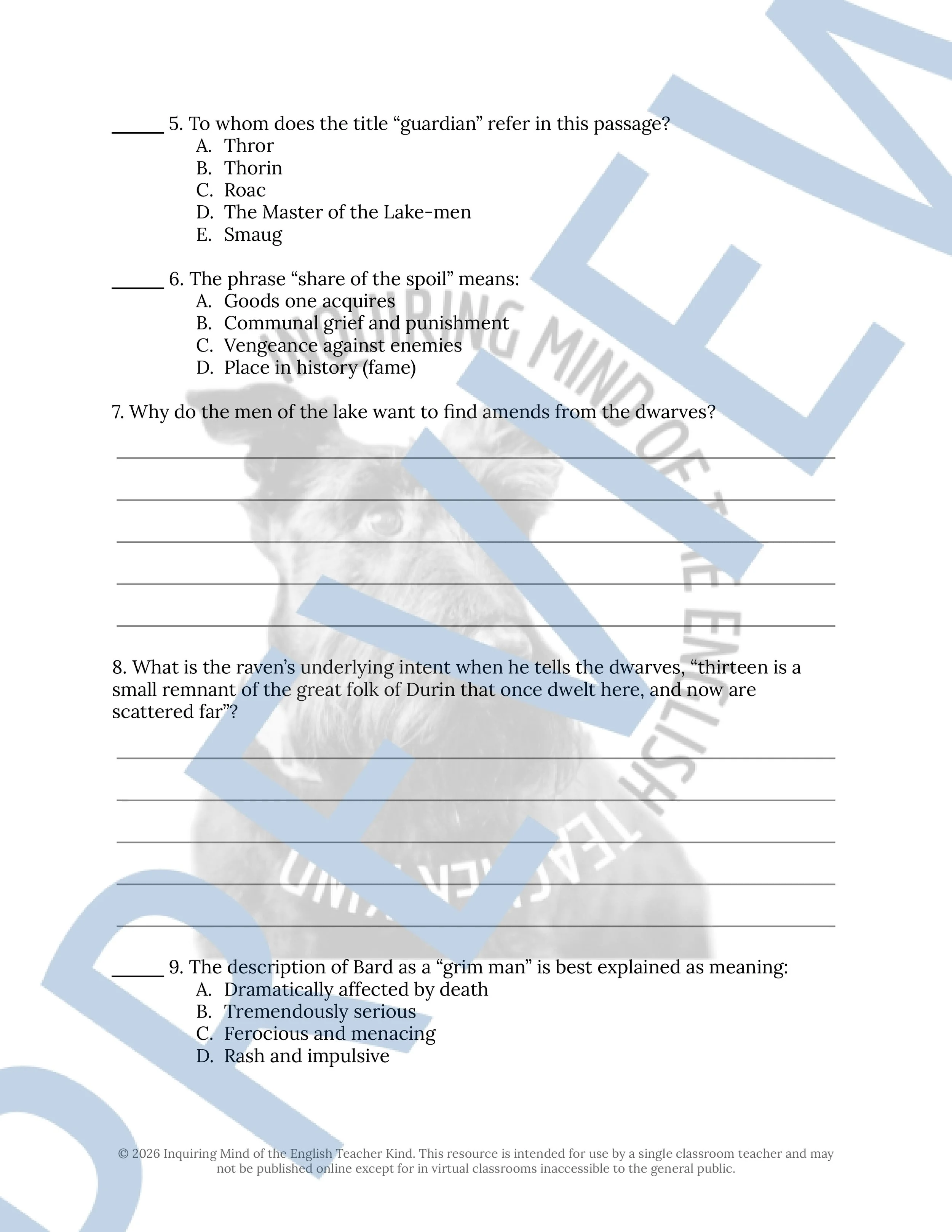 The Hobbit Chapter 15 Close Reading Analysis Worksheet (2).jpg
