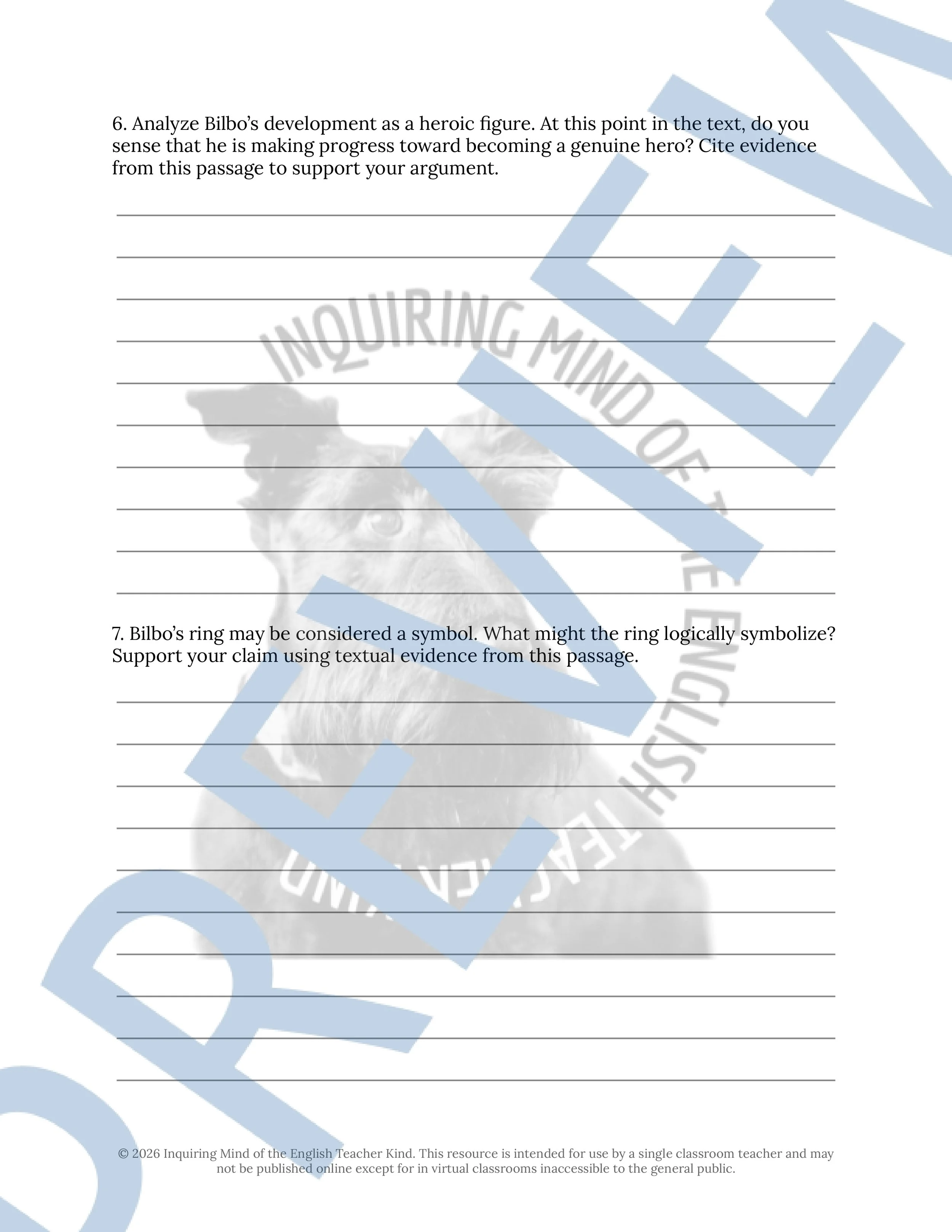 The Hobbit Chapter 6 Close Reading Analysis Worksheet (3).jpg