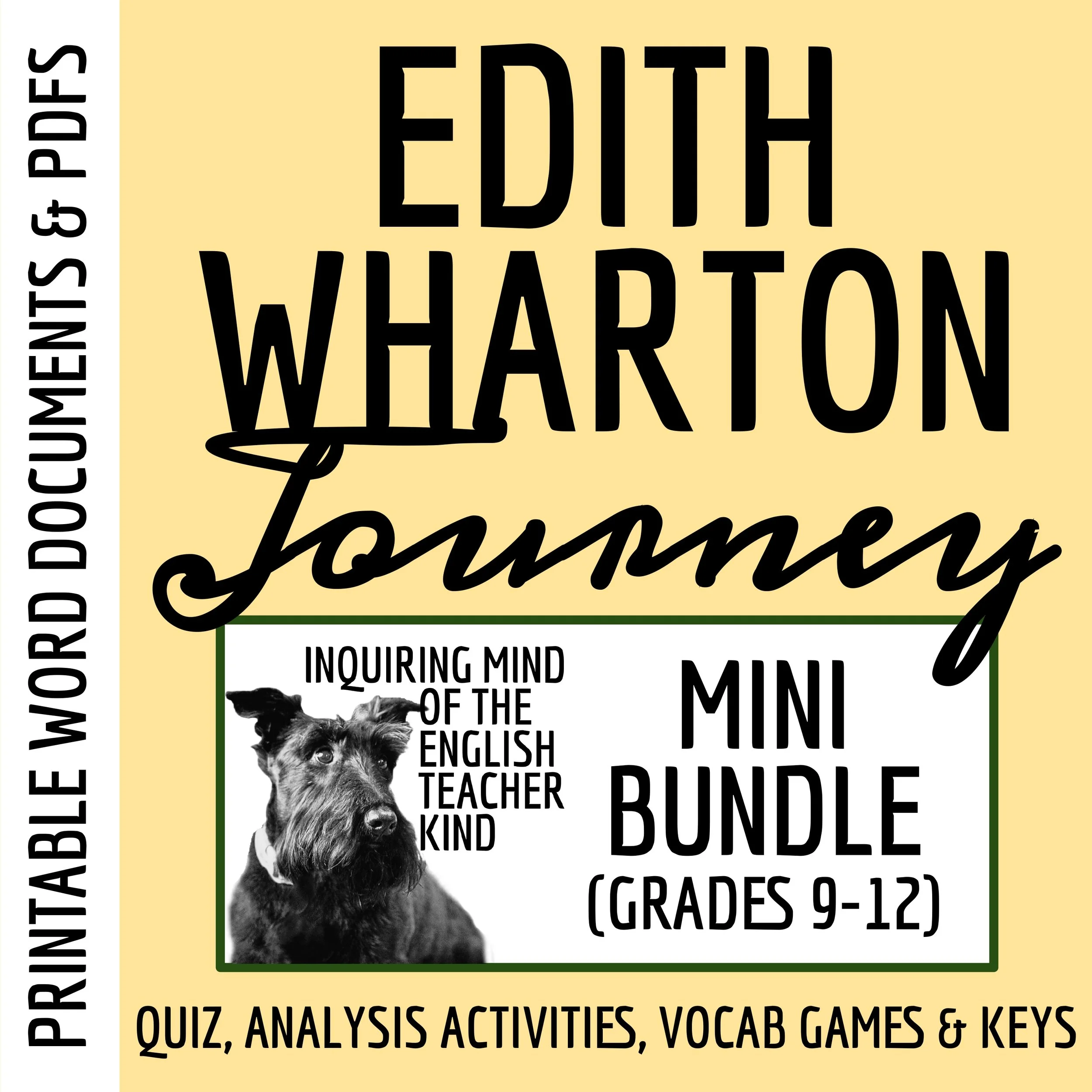 "A Journey" by Edith Wharton Quiz, Analysis Worksheets, Vocabulary Games, and Answer Keys for High School from Inquiring Mind of the English Teacher Kind