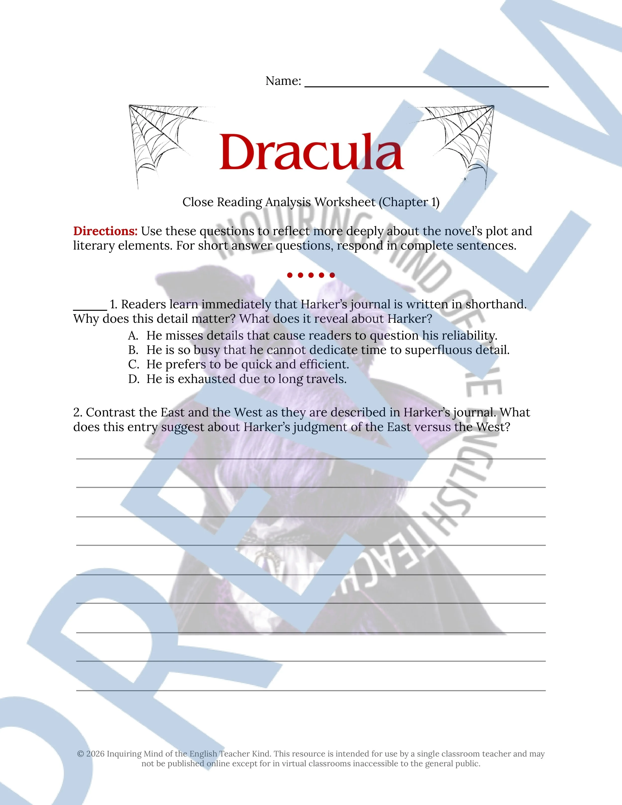 Dracula by Bram Stoker Chapter 1 Close Reading Analysis Worksheet (1).jpg