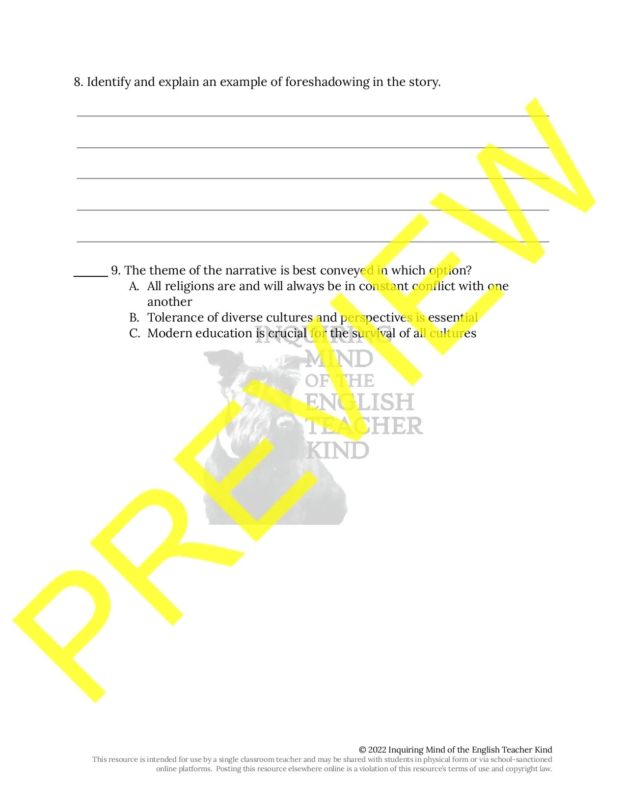 "Dead Men's Path" by Chinua Achebe Quiz and Close Reading Analysis ...