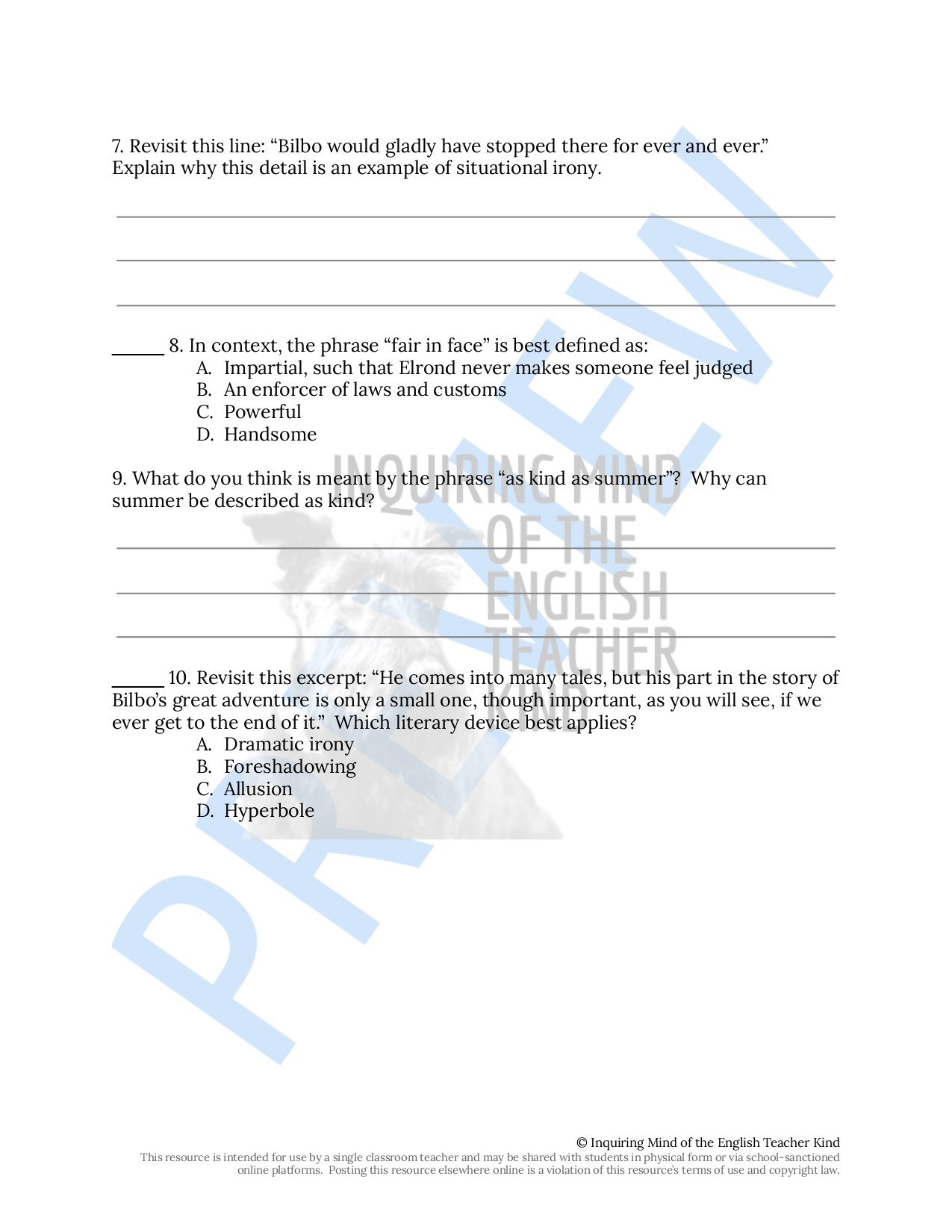 the-hobbit-chapter-3-close-reading-worksheet-and-answer-key-inquiring-mind-of-the-english