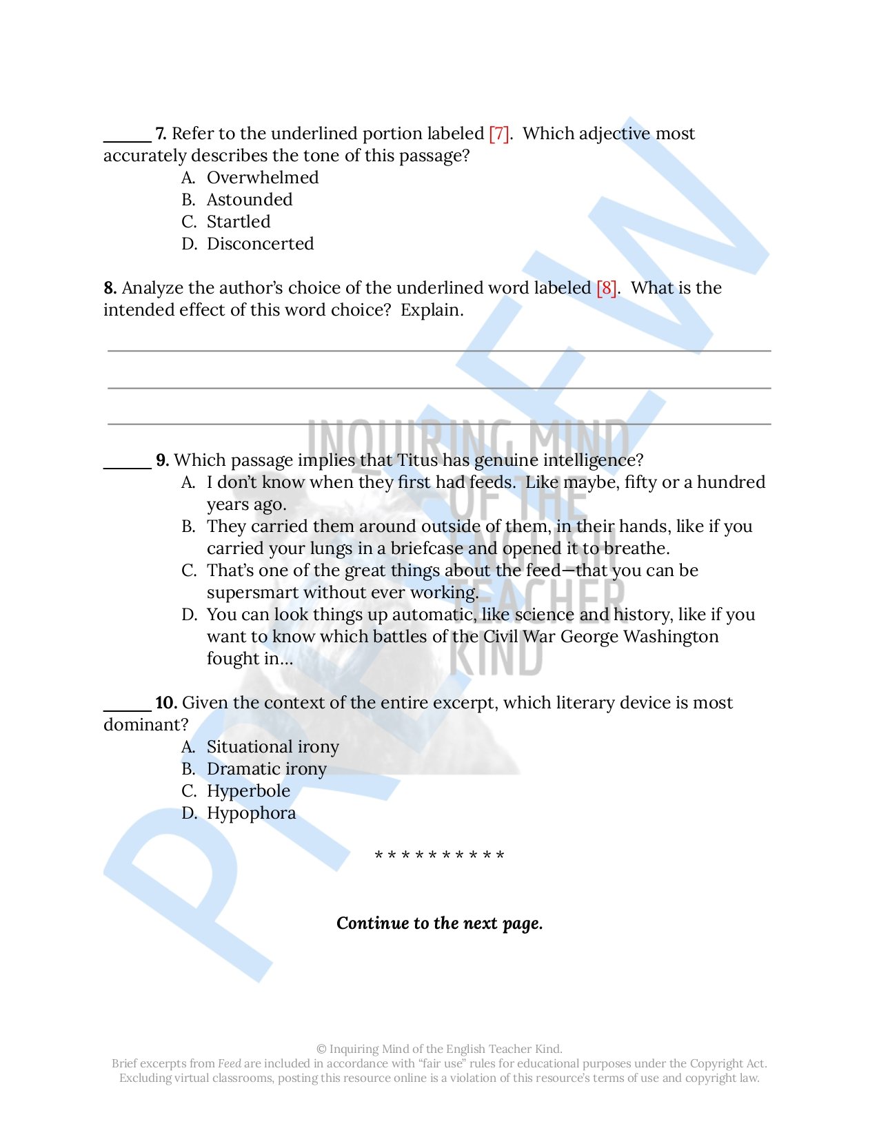 Challenge high school students to push beyond basic reading comprehension and exercise close reading analysis skills while engaging with Feed by M.T. Anderson, a dystopian science fiction novel.
