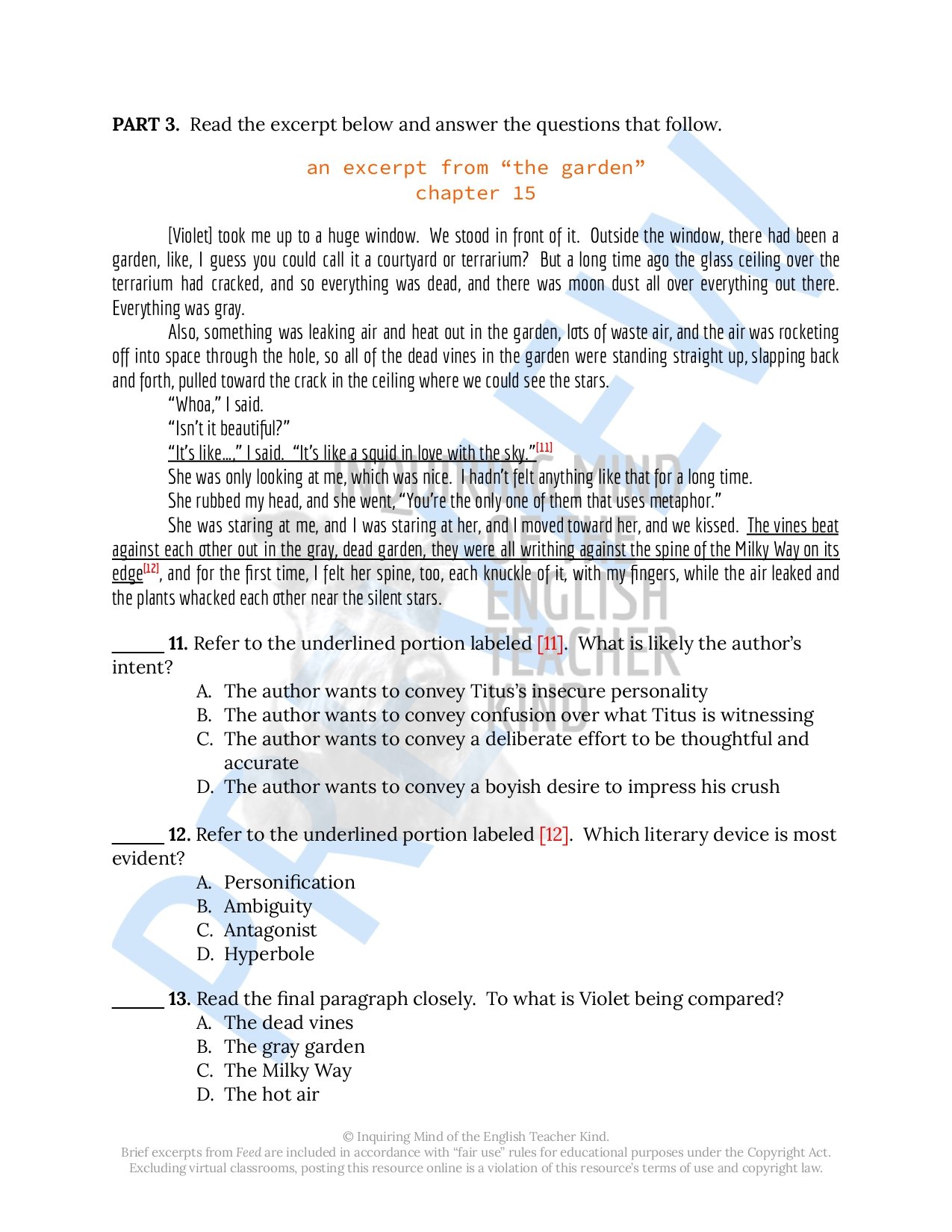 Challenge high school students to push beyond basic reading comprehension and exercise close reading analysis skills while engaging with Feed by M.T. Anderson, a dystopian science fiction novel.
