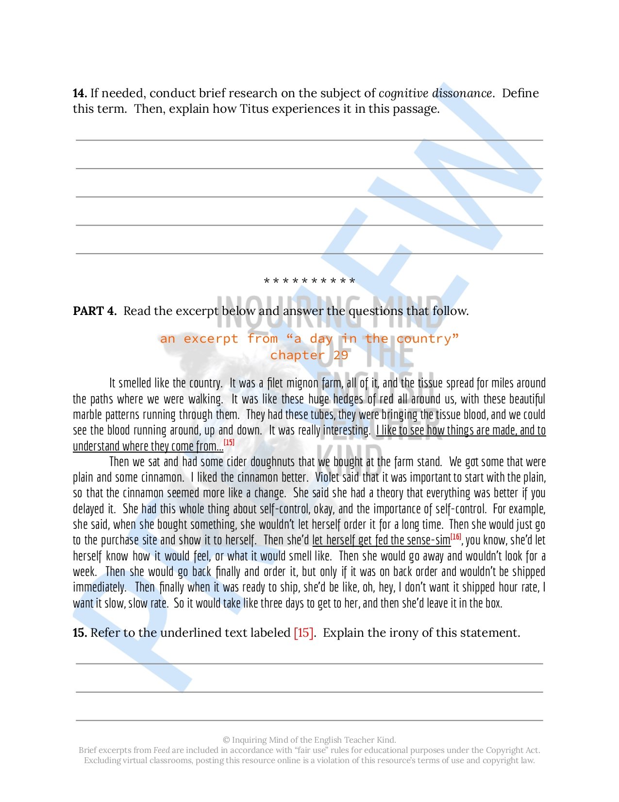 Challenge high school students to push beyond basic reading comprehension and exercise close reading analysis skills while engaging with Feed by M.T. Anderson, a dystopian science fiction novel.