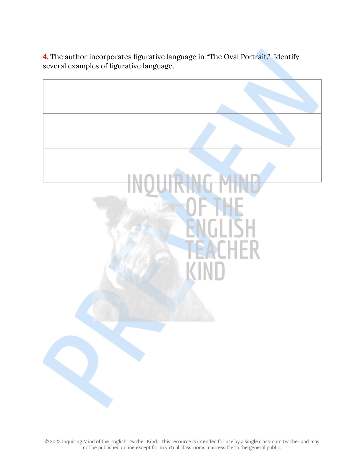 Eliminate take-home assessment planning with this bundle of materials for teaching the Gothic short story "The Oval Portrait" by Edgar Allan Poe.
