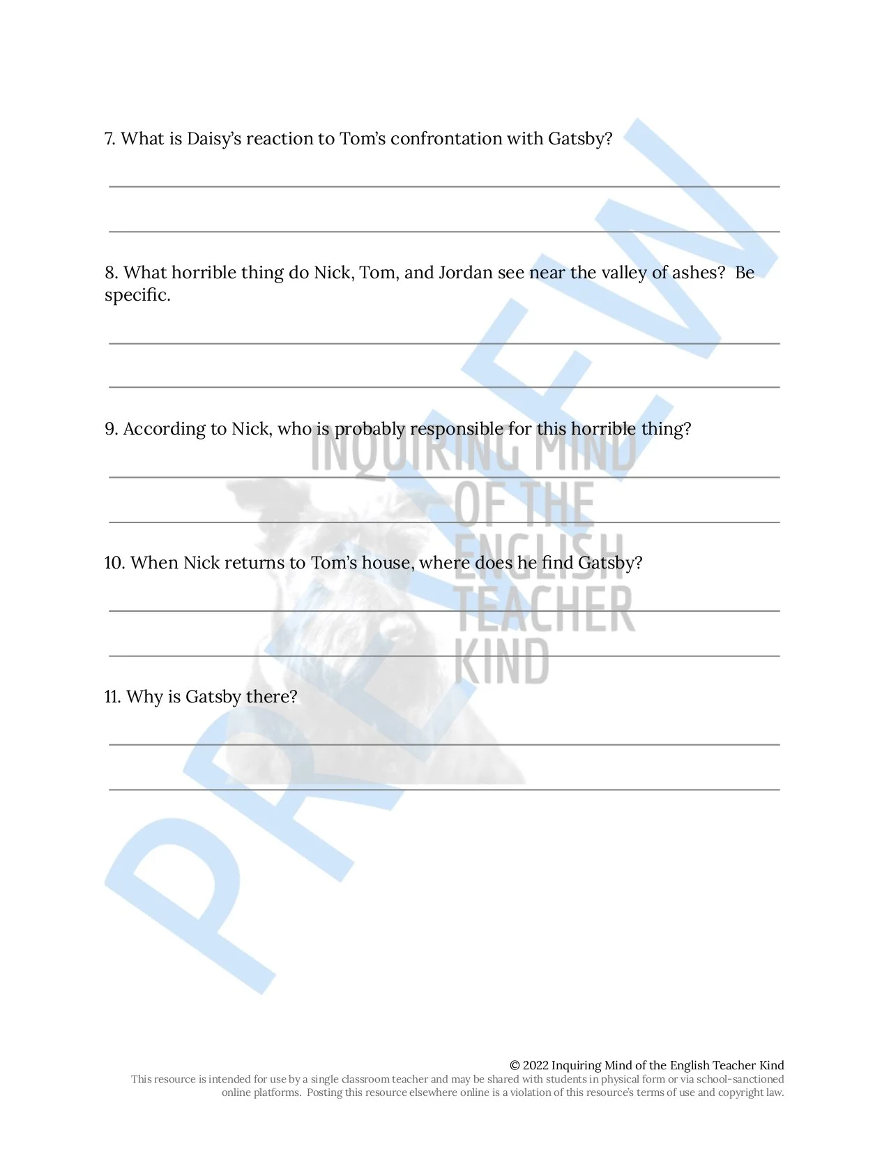 The Great Gatsby Quiz, Close Reading, and Vocabulary Development Bundle