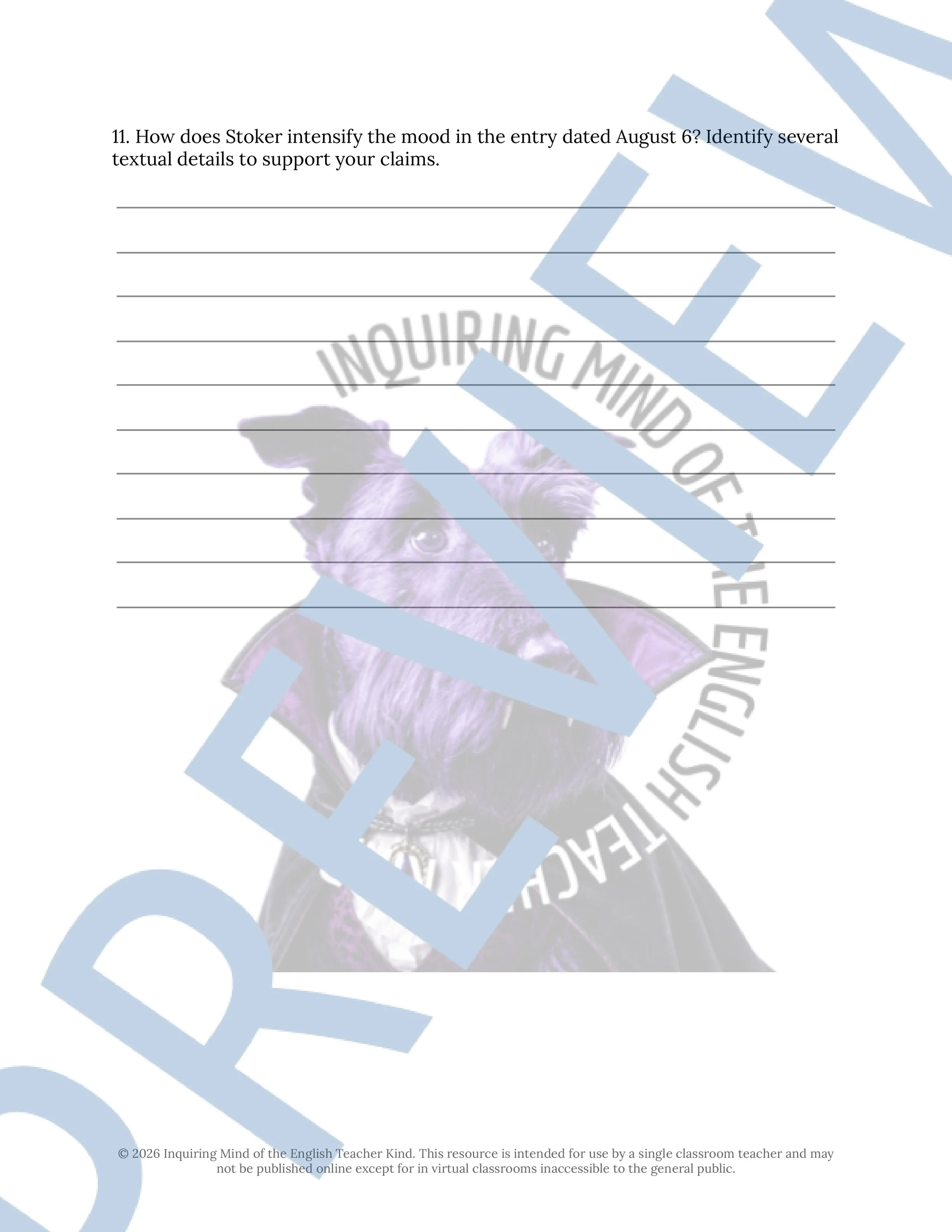 Dracula Chapter 6 Close Reading Analysis Worksheet and Answer Key for High School English Language Arts (4).jpg