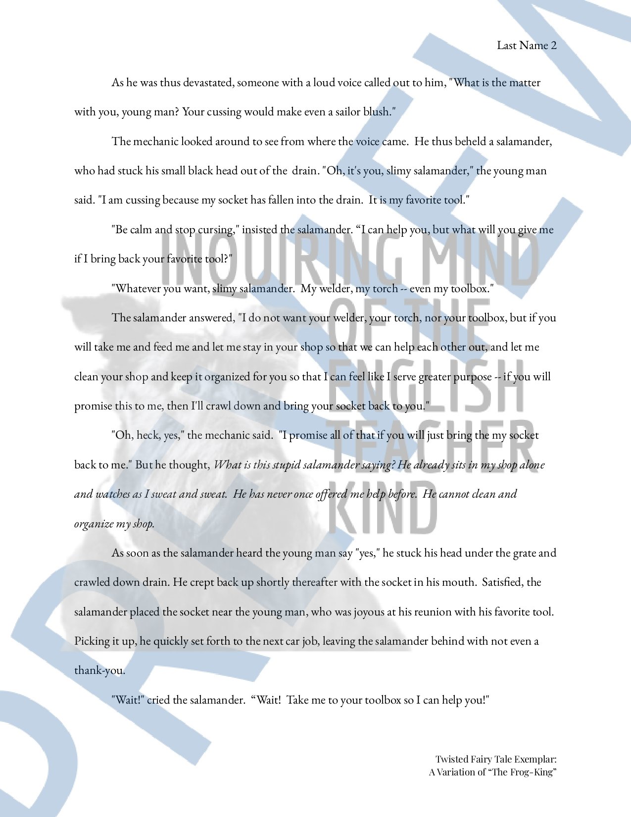 High School Creative Writing Unit Plan for Modified and Modern Fairy ...