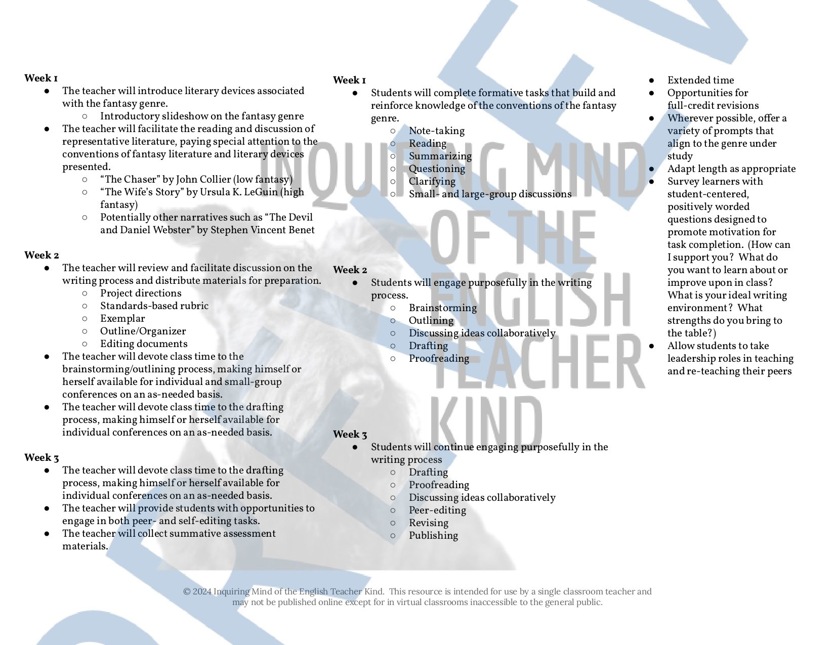 High School Creative Writing Complete Semester Curriculum and Supplemental Materials Bundle by Inquiring Mind of the English Teacher Kind