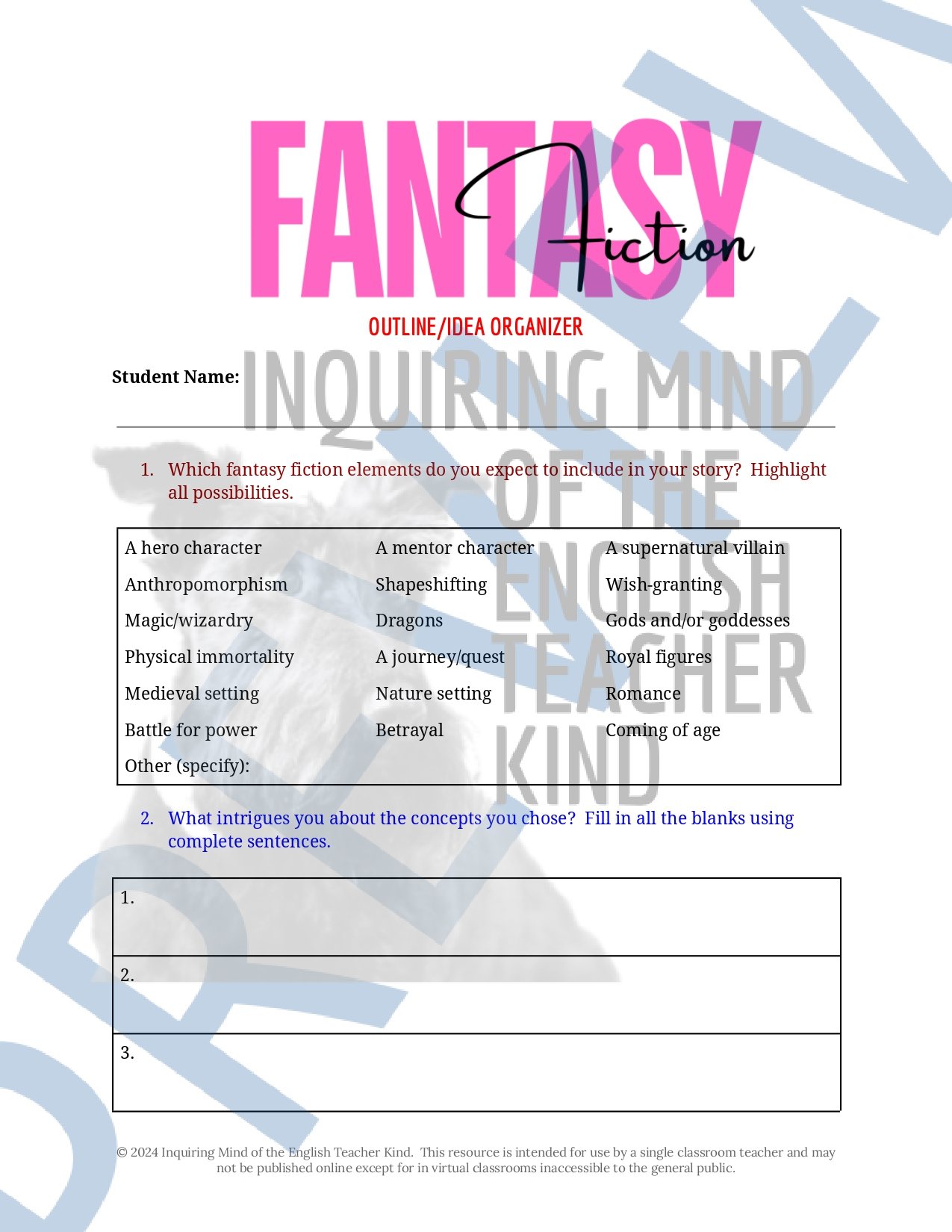 High School Creative Writing Complete Semester Curriculum and Supplemental Materials Bundle by Inquiring Mind of the English Teacher Kind