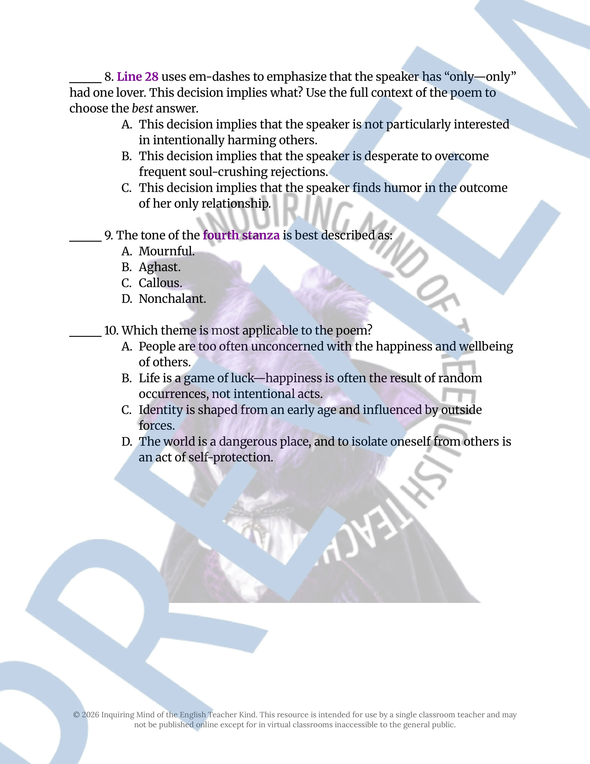 The Witch Girl by A. Leslie Poem Analysis Worksheet and Answer Key (4).jpg