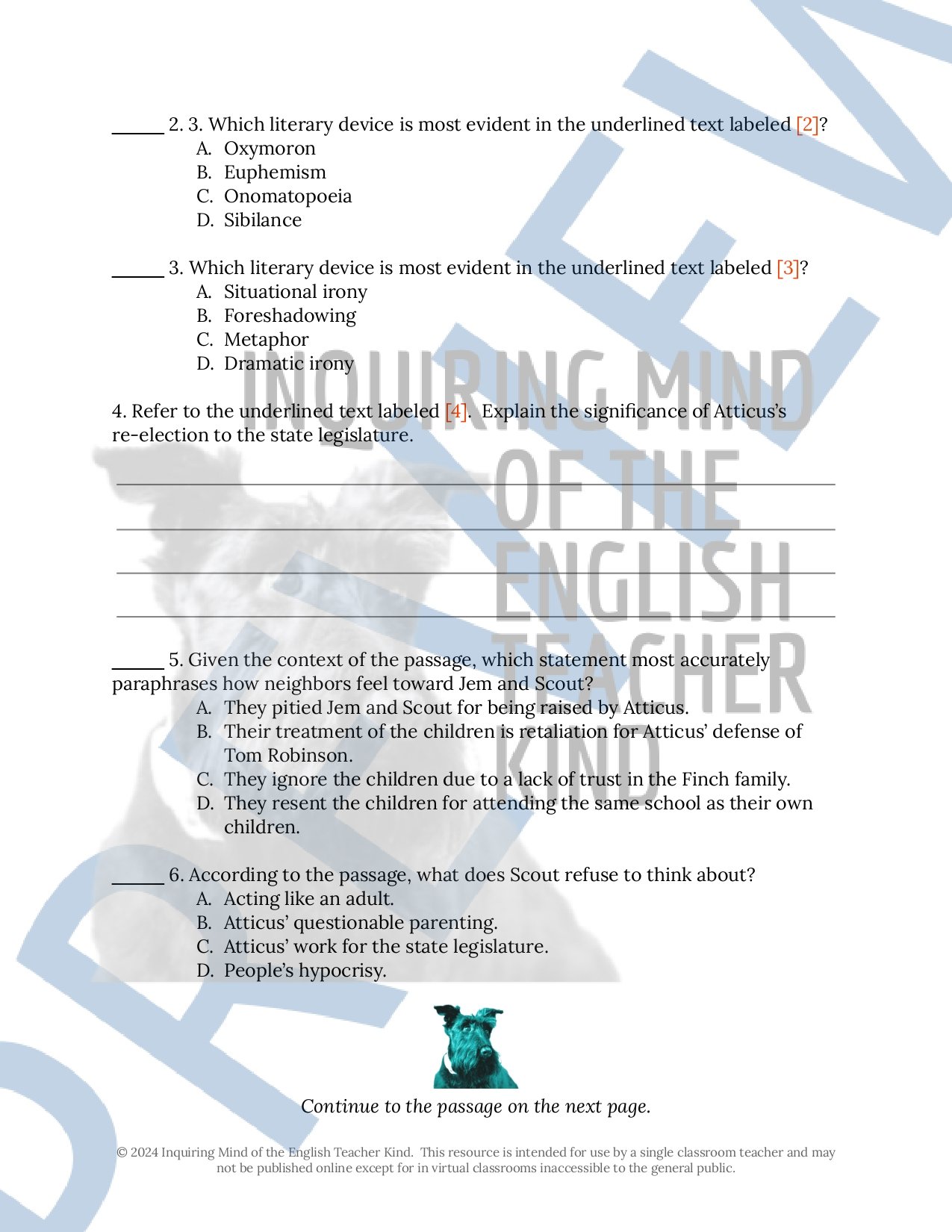 To Kill a Mockingbird Close Reading Analysis Worksheets Bundle with Answer Keys for High School English Language Arts