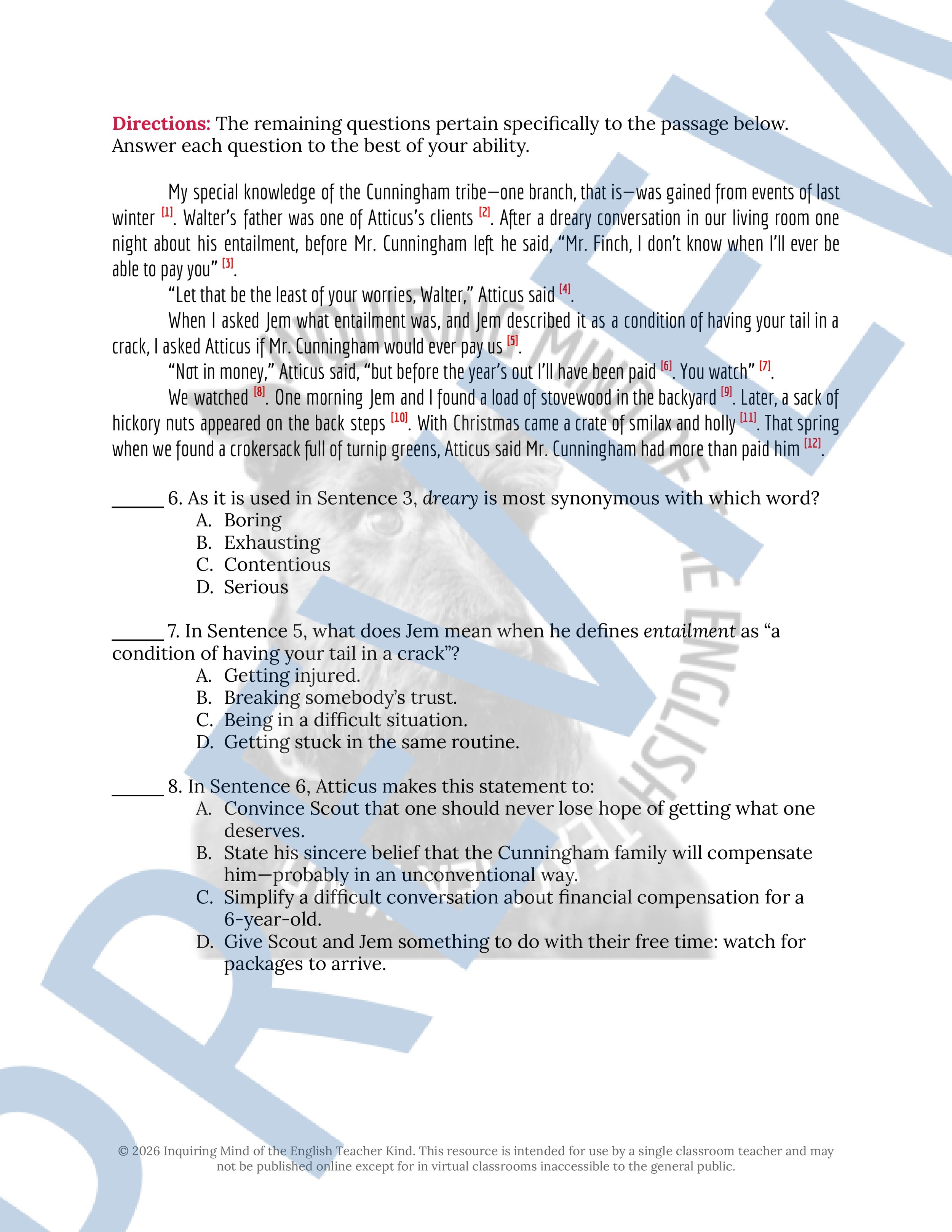 To Kill a Mockingbird Chapter 2 Close Reading Analysis Worksheet (3).jpg