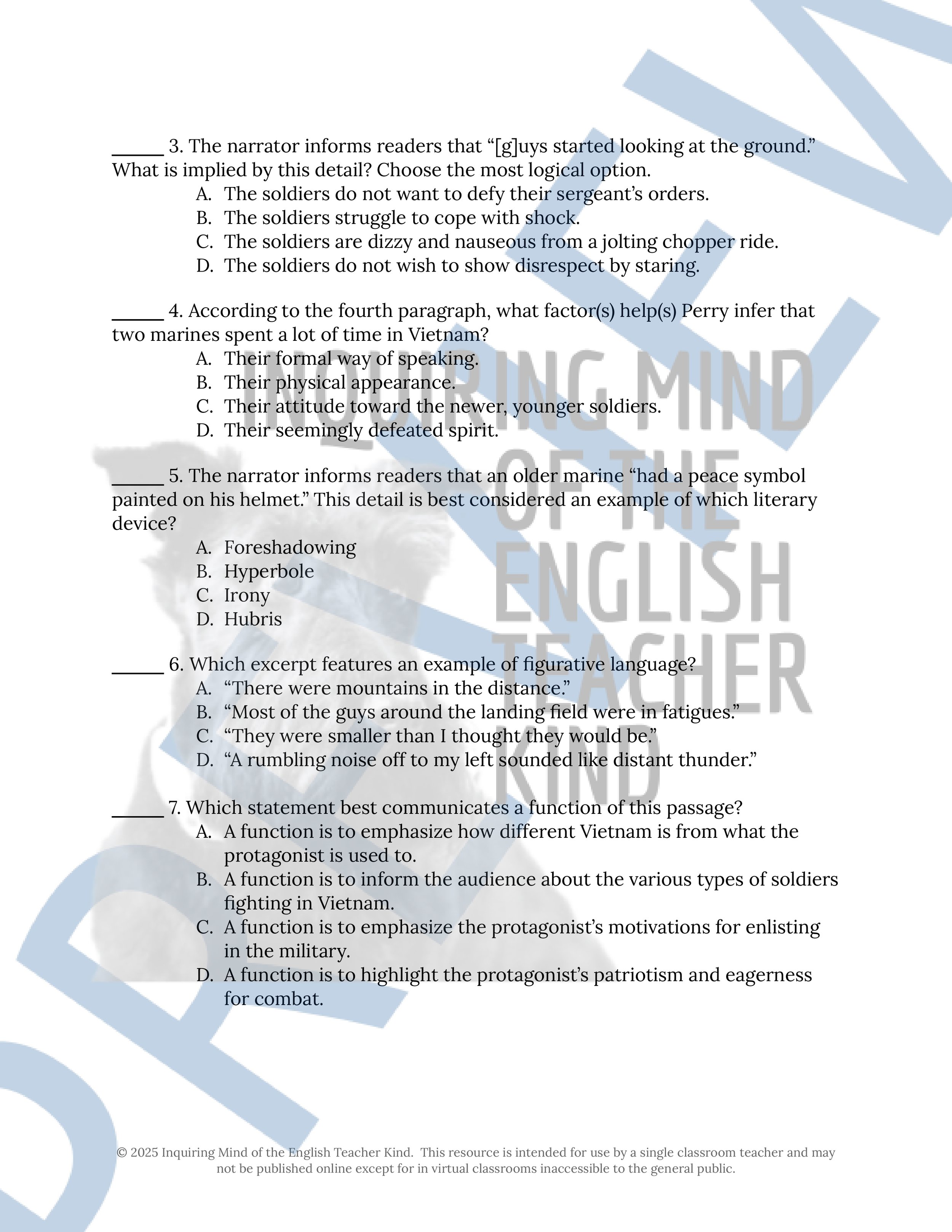 Fallen Angels Quizzes, Worksheets, Research Project, Test, and Answer Keys Mega Bundle from Inquiring Mind of the English Teacher Kind