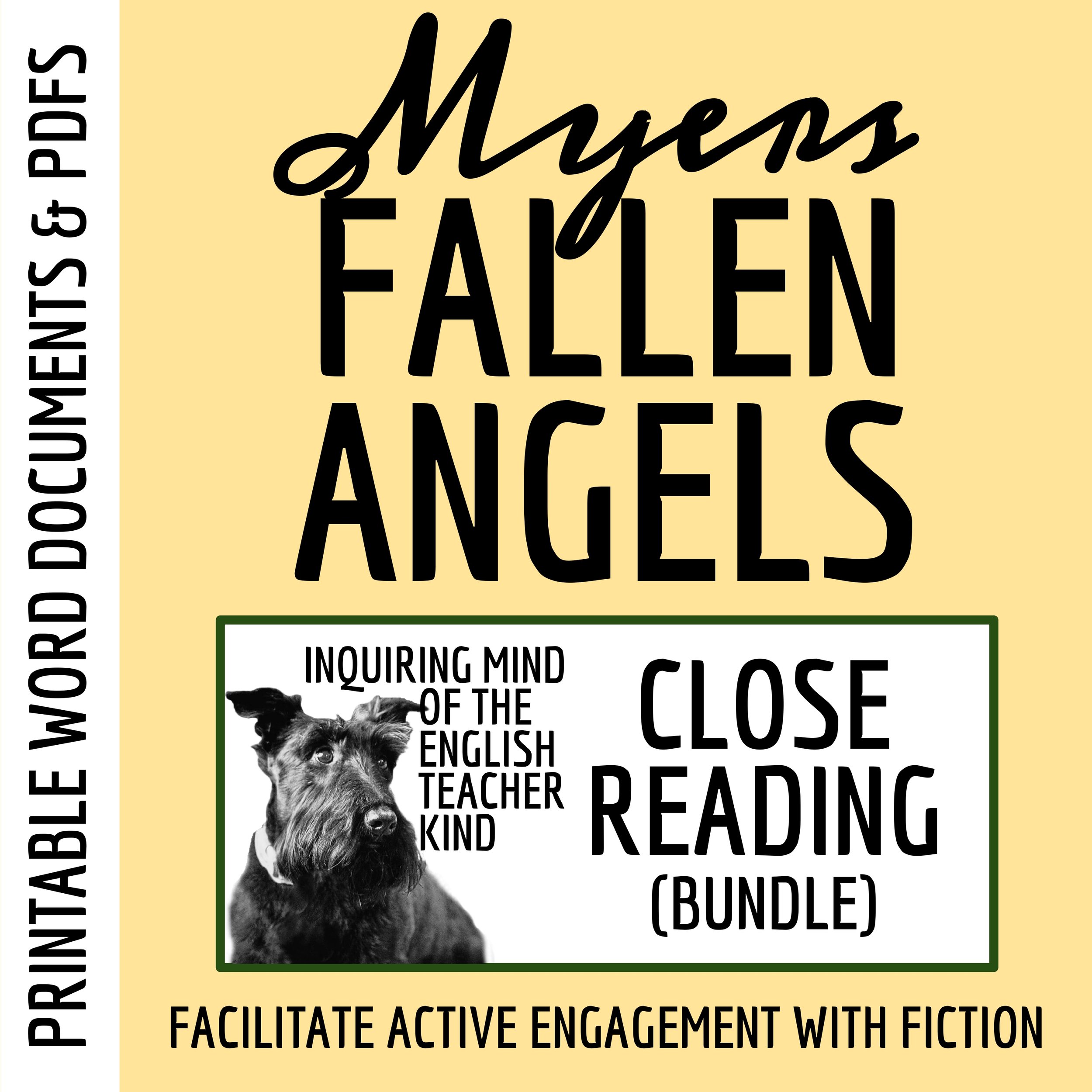 Fallen Angels by Walter Dean Myers Close Reading Analysis Worksheets Bundle