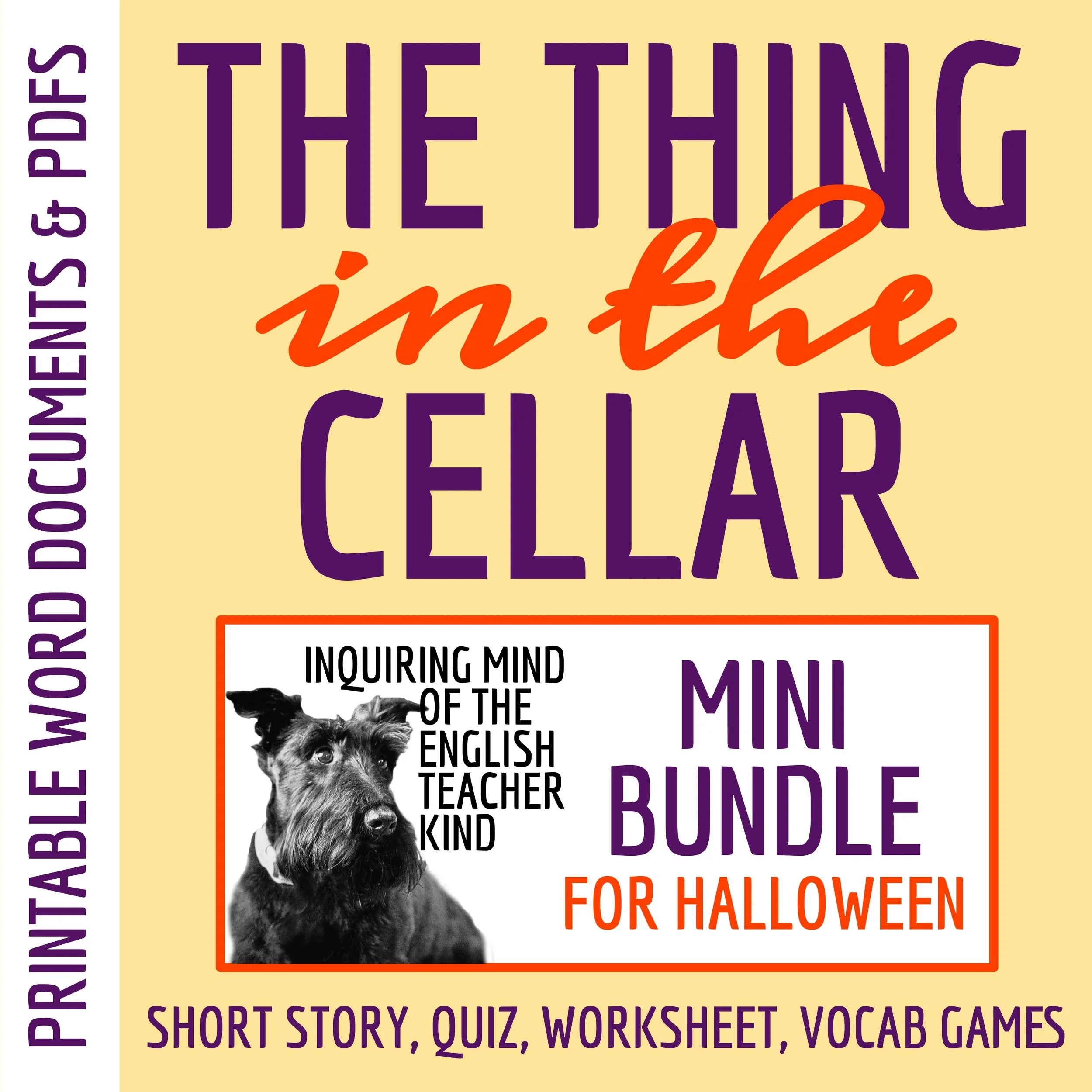 "Thing in the Cellar" by David H. Keller Quiz, Worksheet, and Vocabulary Games (Horror Story)