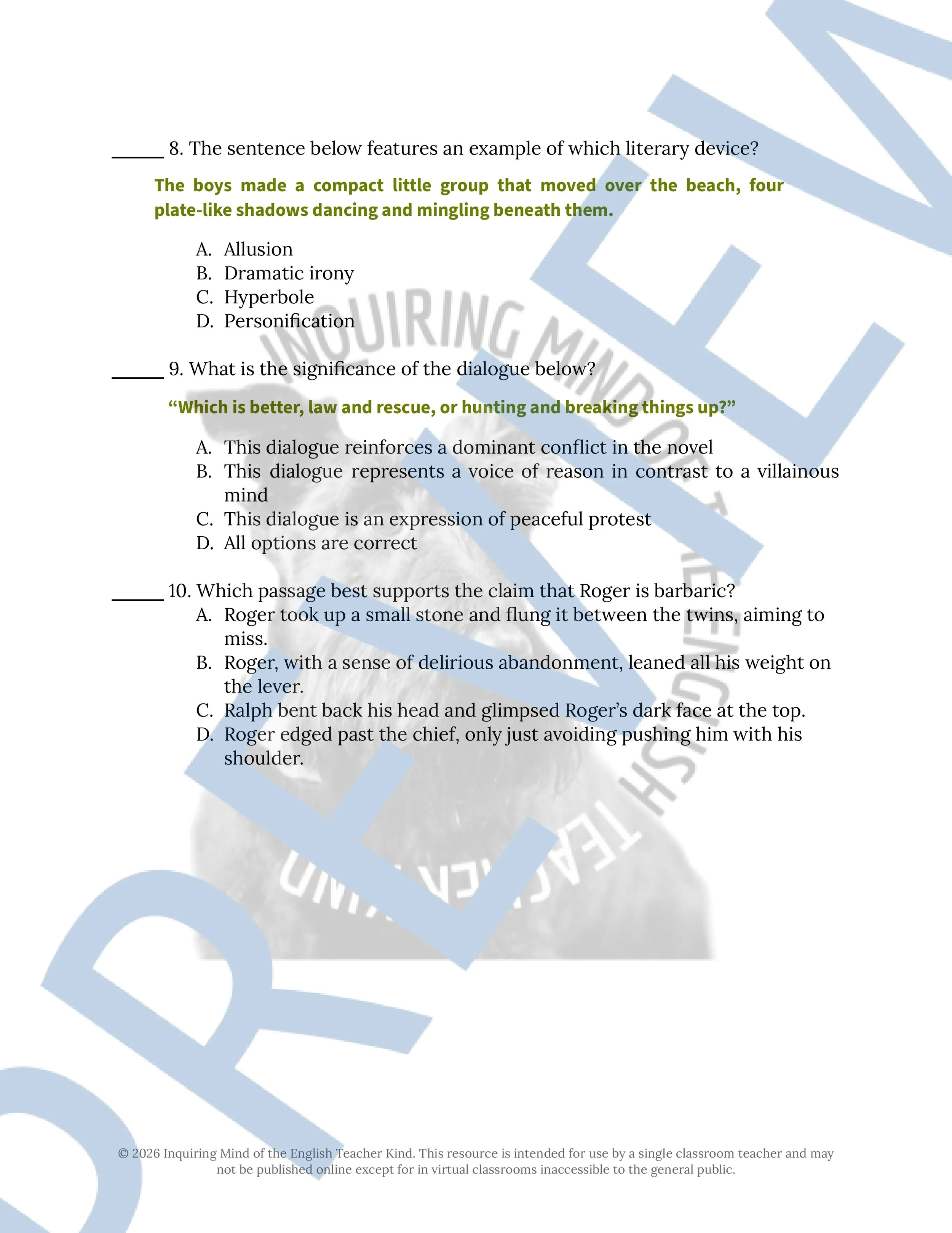 Lord of the Flies Chapter 11 Close Reading Analysis Worksheet (3).jpg