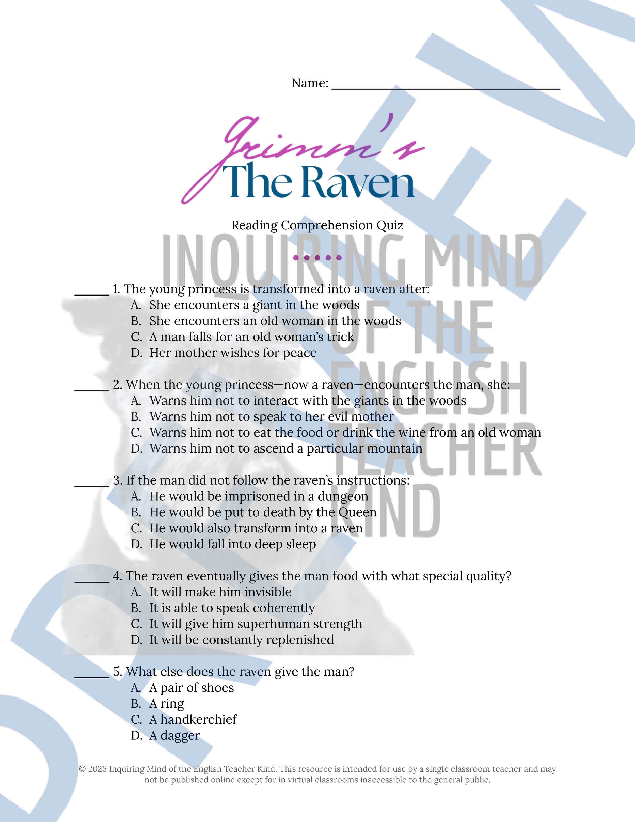 The Raven Grimm's Fairy Tale Quiz and Answer Key (1).jpg