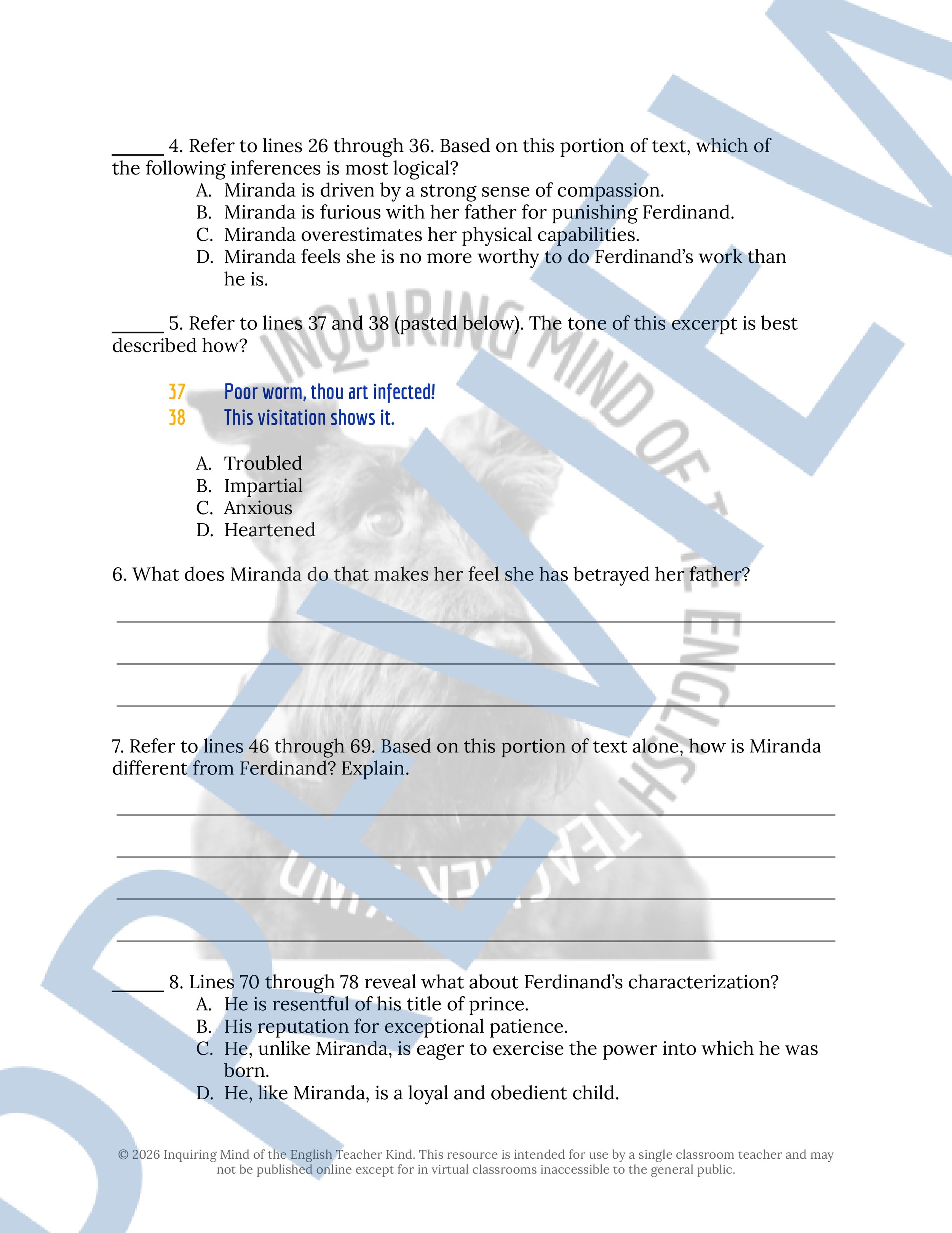 Shakespeare's The Tempest Act 3 Scene 1 Close Reading Analysis Worksheet (2).jpg