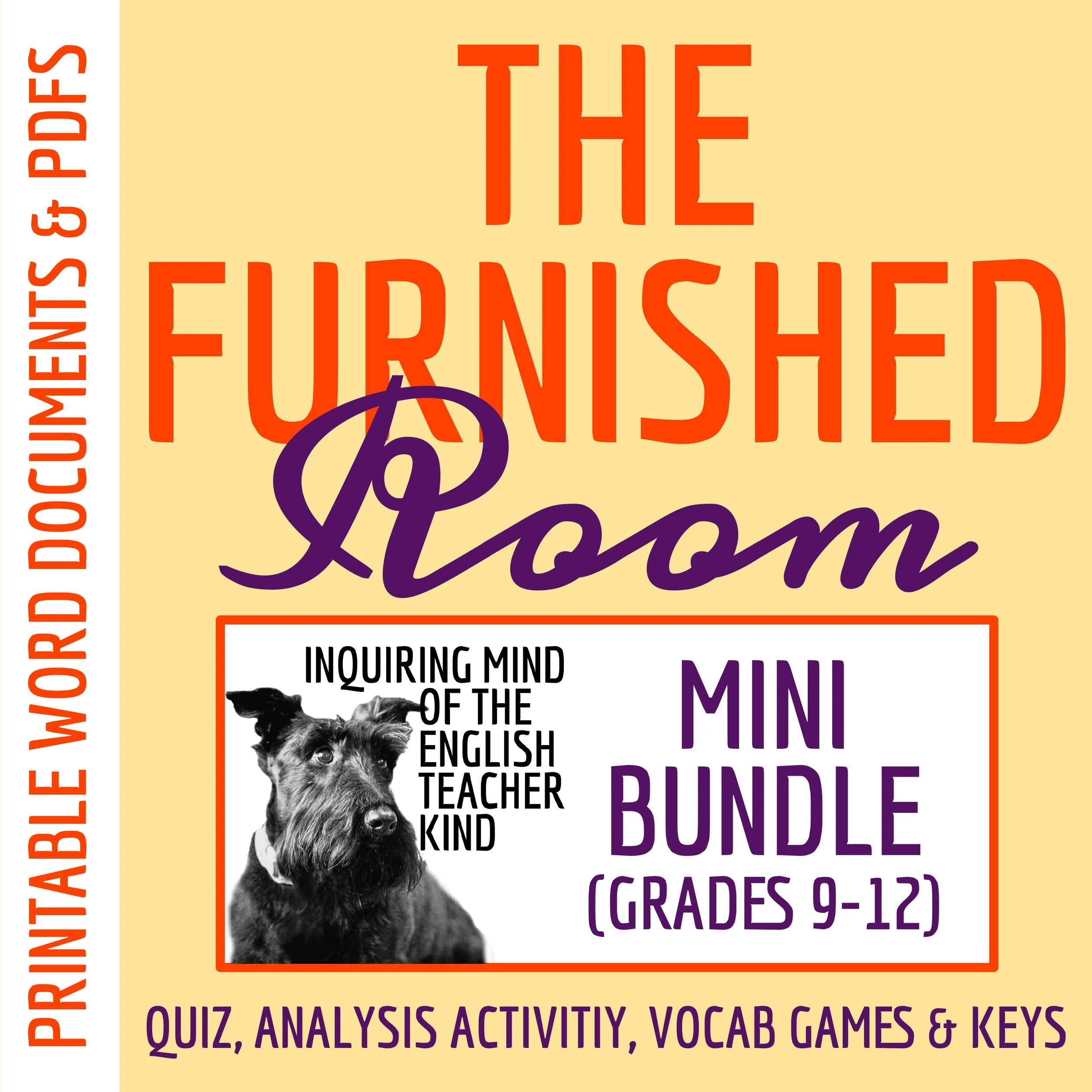 "The Furnished Room" by O. Henry Quiz, Literary Analysis Worksheet, and Vocabulary Activities for High School from Inquiring Mind of the English Teacher Kind