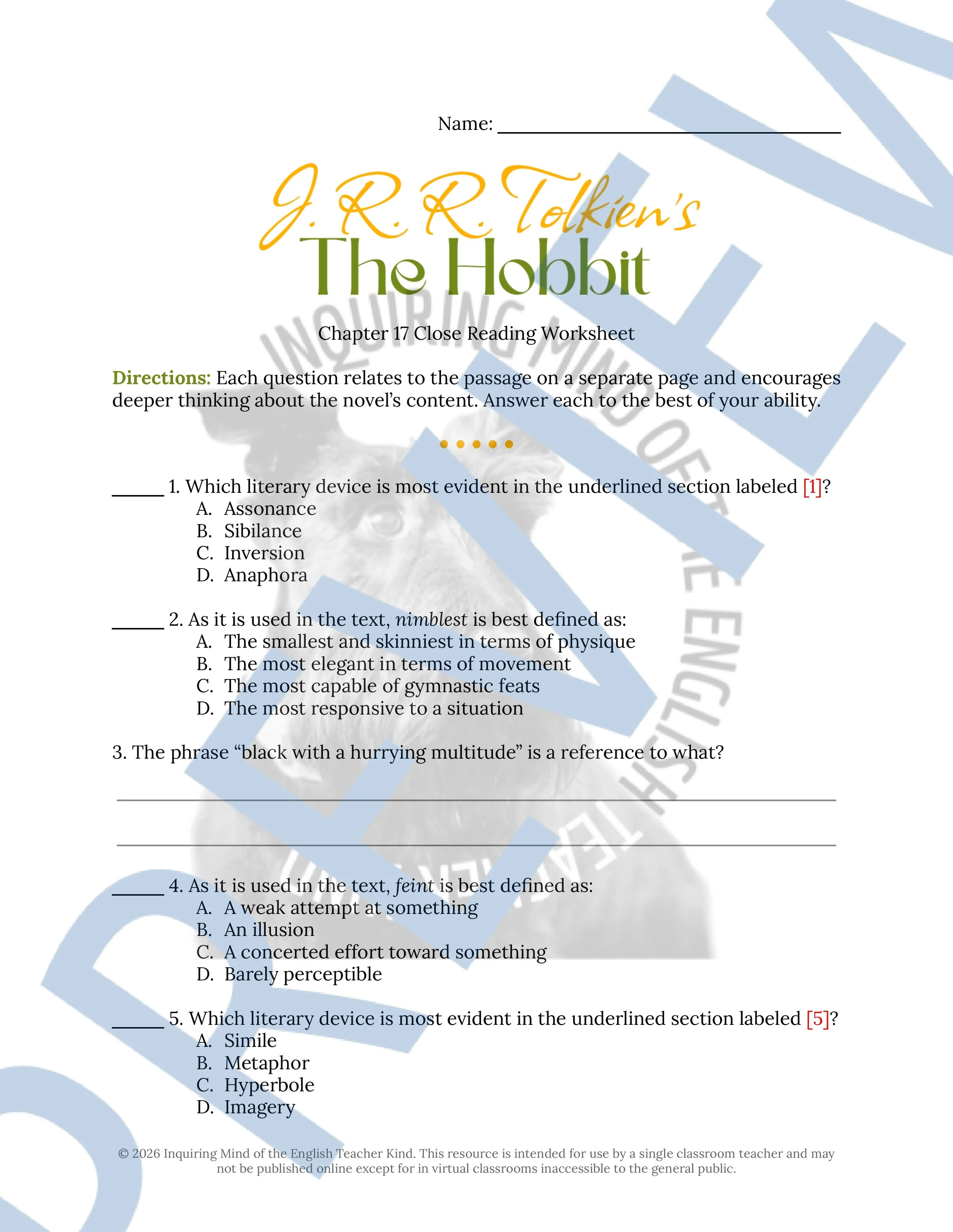 The Hobbit Chapter 17 Close Reading Analysis Worksheet (1).jpg