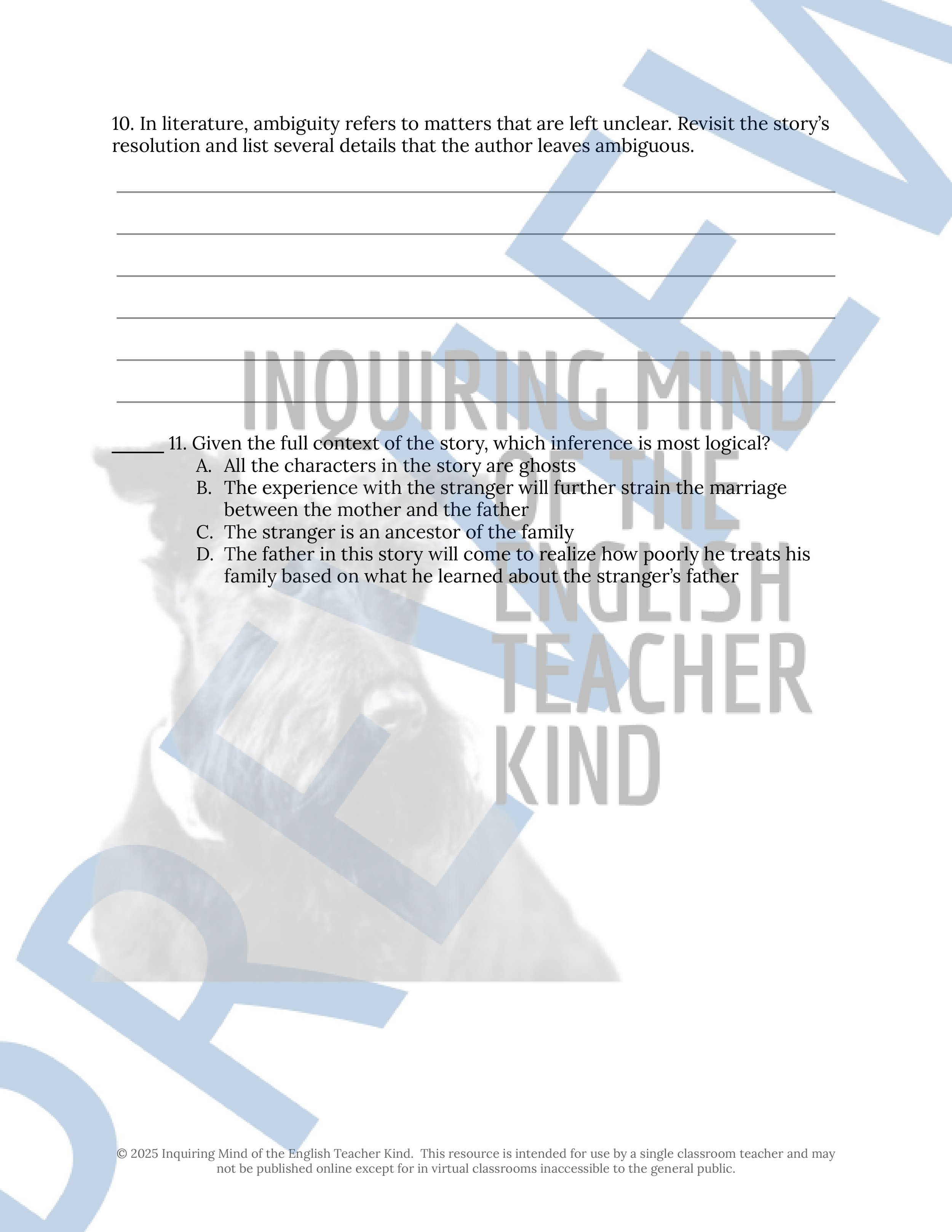 "Where Is Here?" by Joyce Carol Oates Quiz, Close Reading Analysis Worksheet, Vocabulary Activities, and Answer Keys for High School from Inquiring Mind of the English Teacher Kind