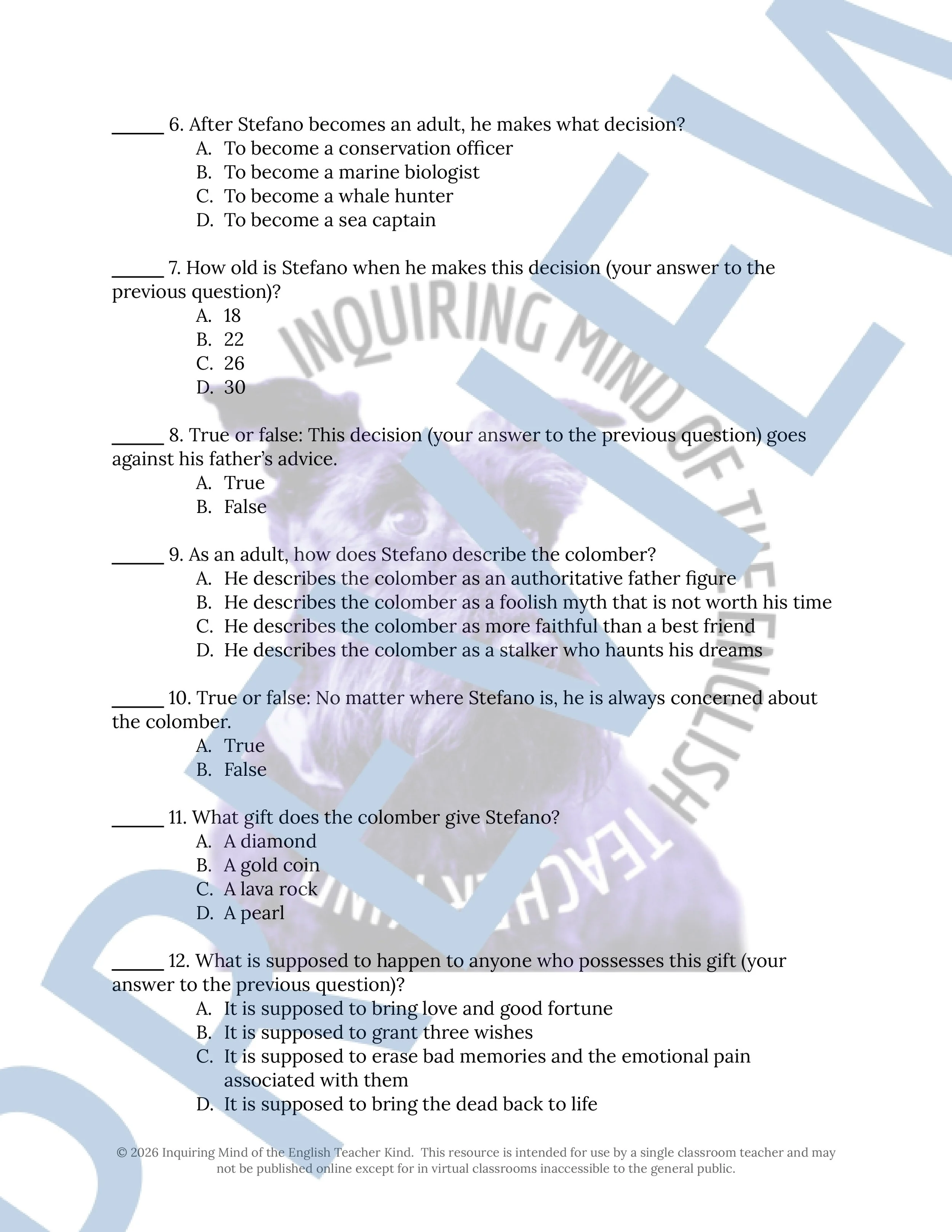 The Colomber by Dino Buzzati Quiz and Answer Key (2).jpg