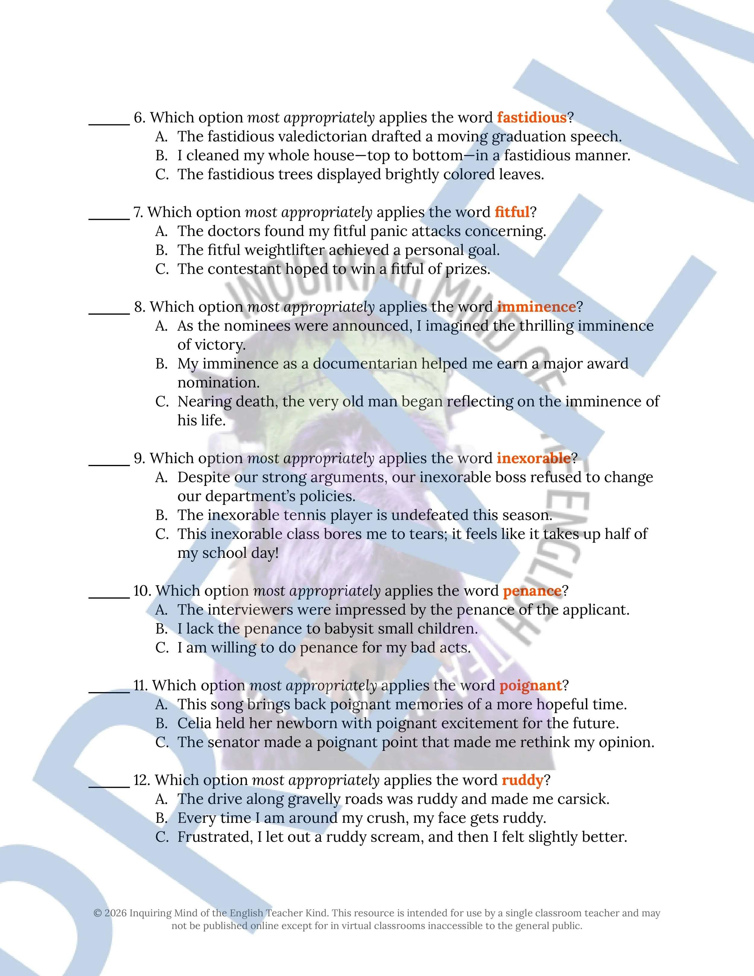 The Werewolf's Howl High School Short Story for Halloween Vocabulary Activities - Crossword Puzzle, Word Search, and Worksheet (2).jpg
