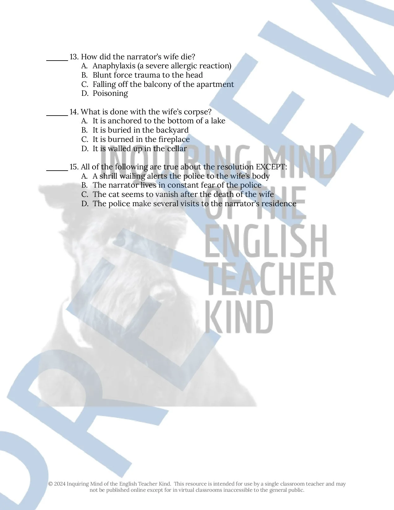 The Black Cat by Edgar Allan Poe Quiz and Answer Key (3).jpg