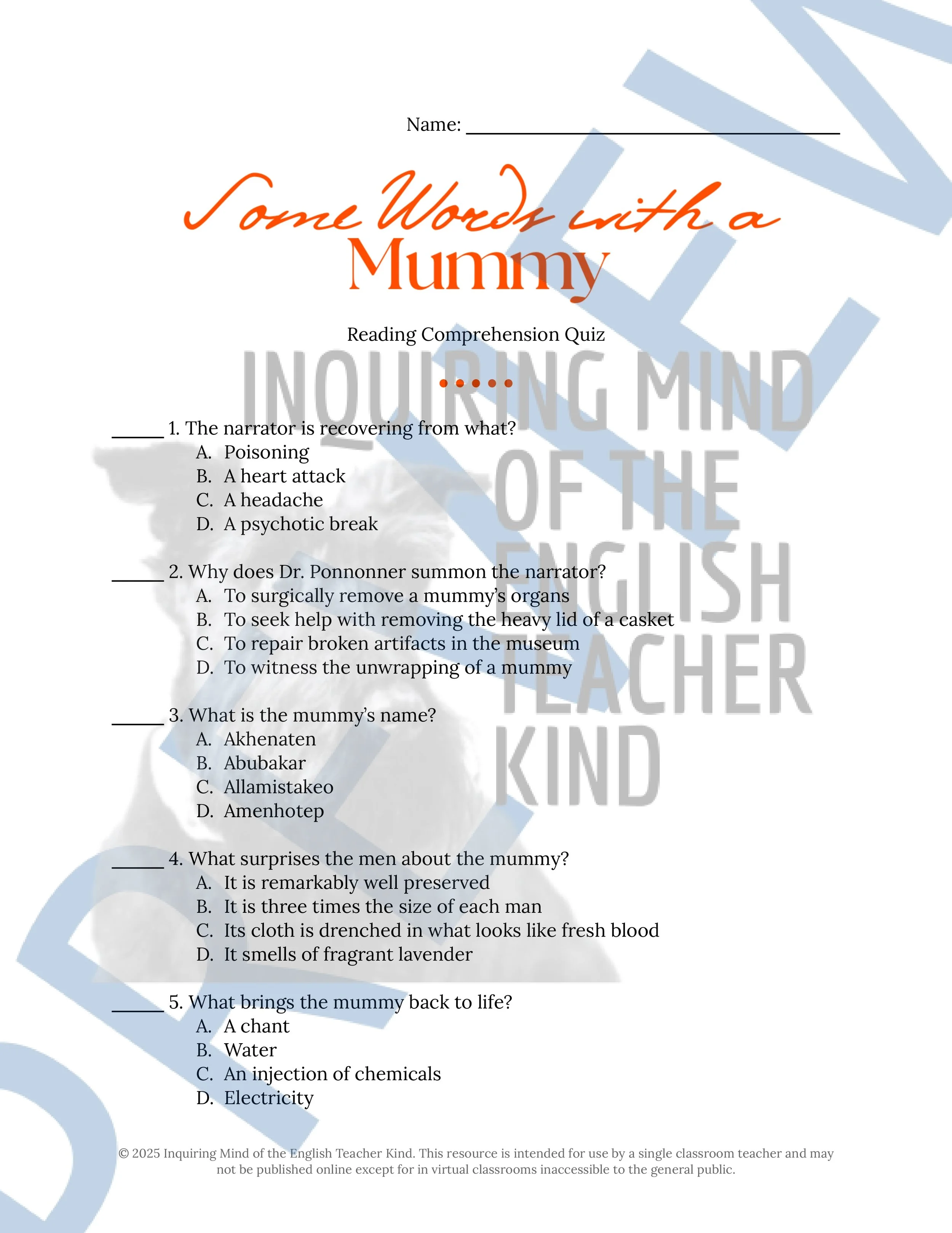 13 Halloween Horror Short Stories, Quizzes, and Answer Keys for High School ELA from Inquiring Mind of the English Teacher Kind (Vol. 2)