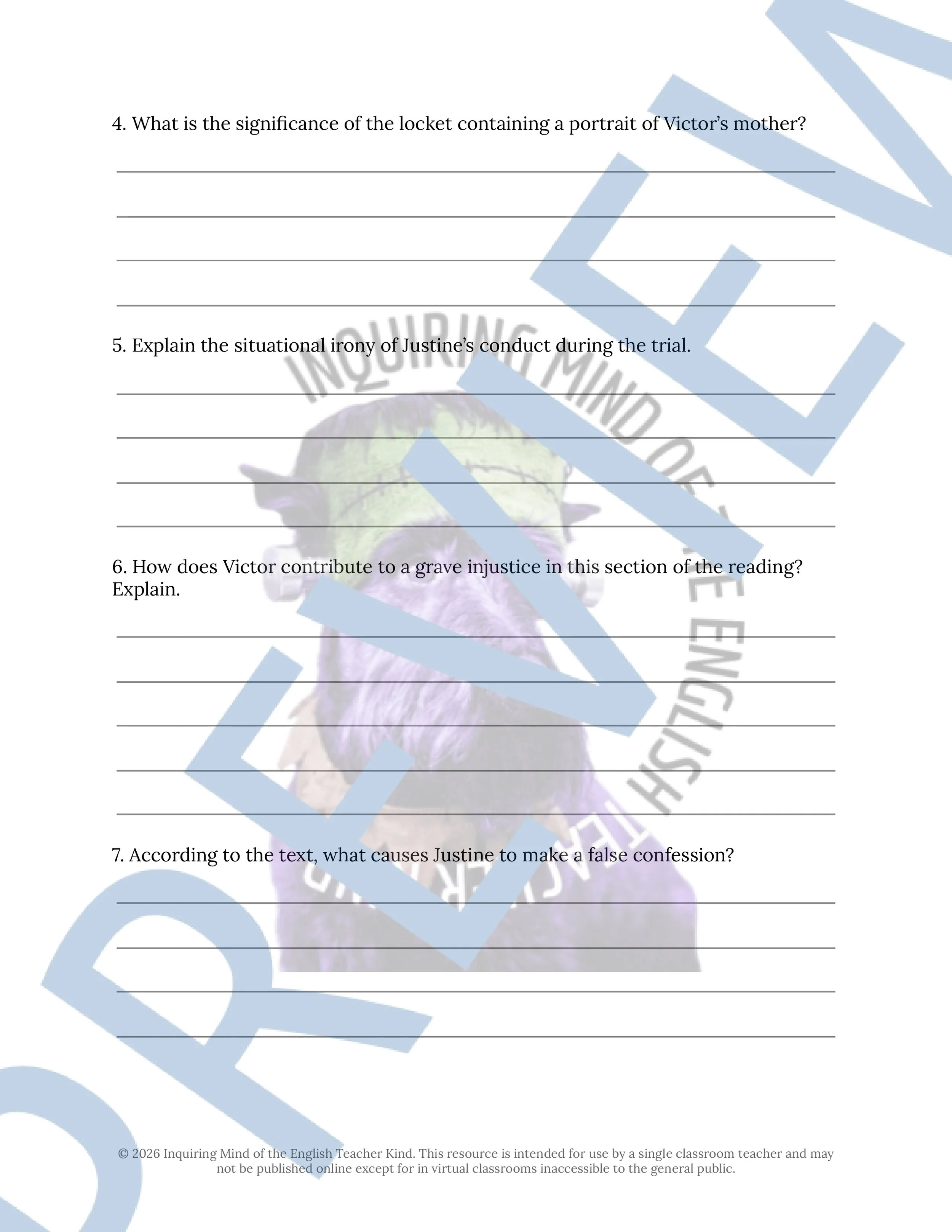 Frankenstein Chapters 7, 8, and 9 Close Reading Analysis Worksheet and Answer Key for High School English Language Arts (2).jpg