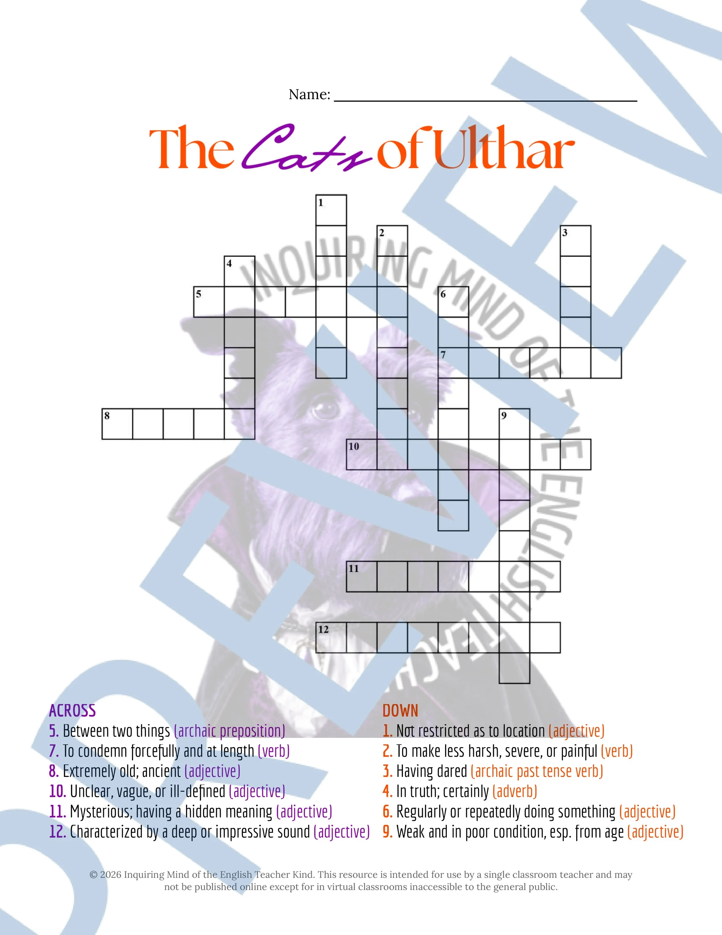 The Cats of Ulthar by H.P. Lovecraft Vocabulary Activities (3).jpg