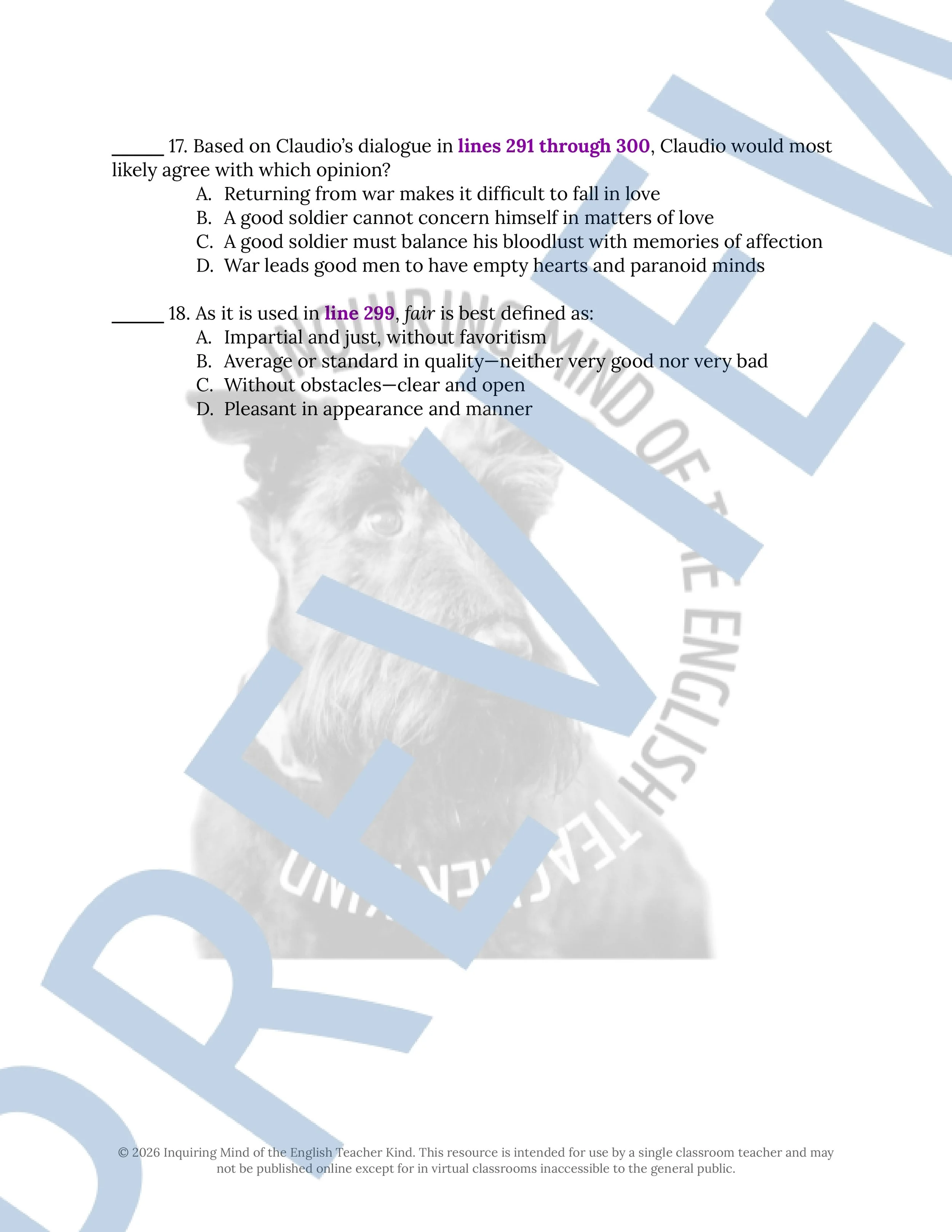 Much Ado About Nothing Act 1.1 Close Reading Analysis Worksheet (4).jpg