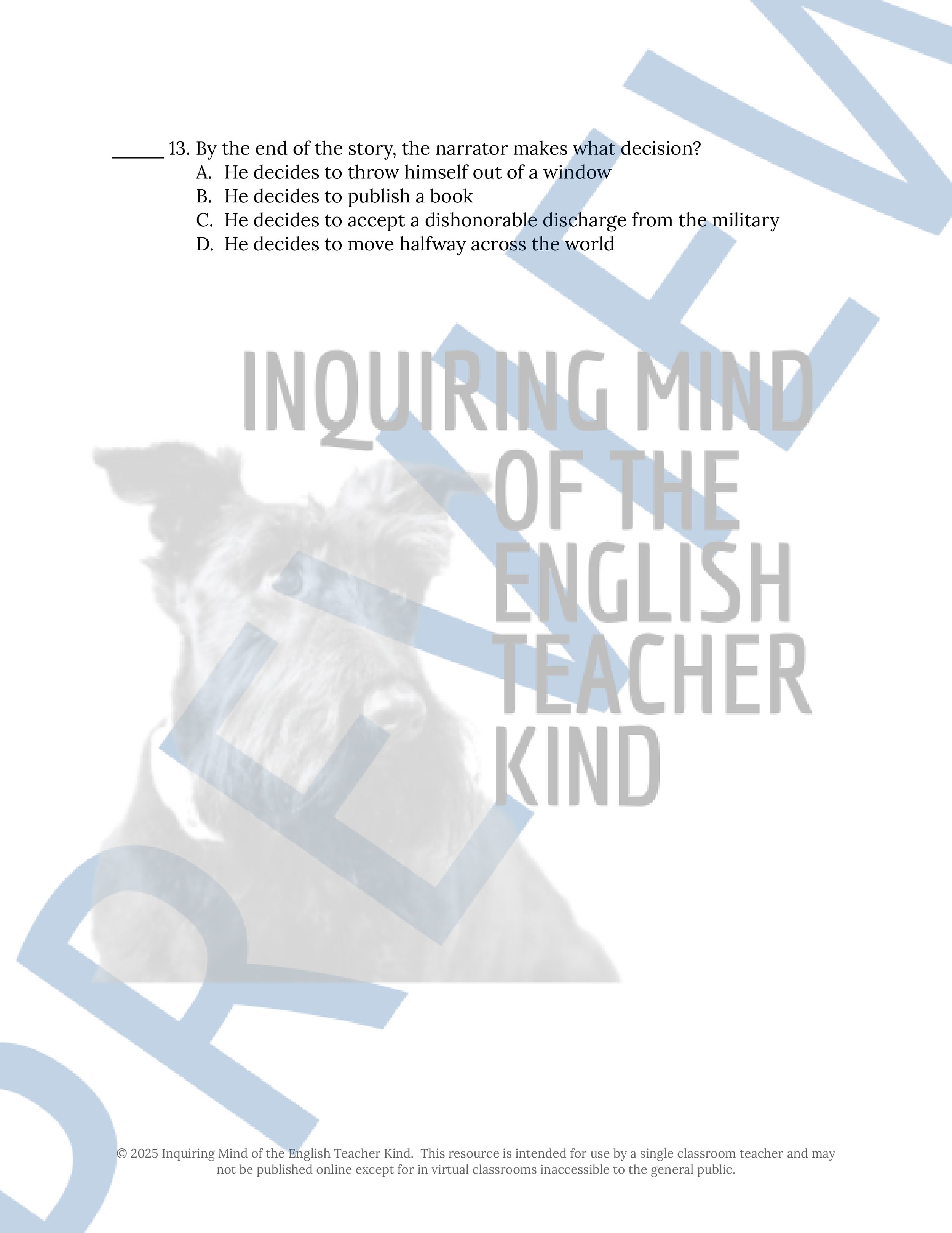 Dagon by H.P. Lovecraft Short Story Quiz and Answer Key for High School from Inquiring Mind of the English Teacher Kind (13).jpg