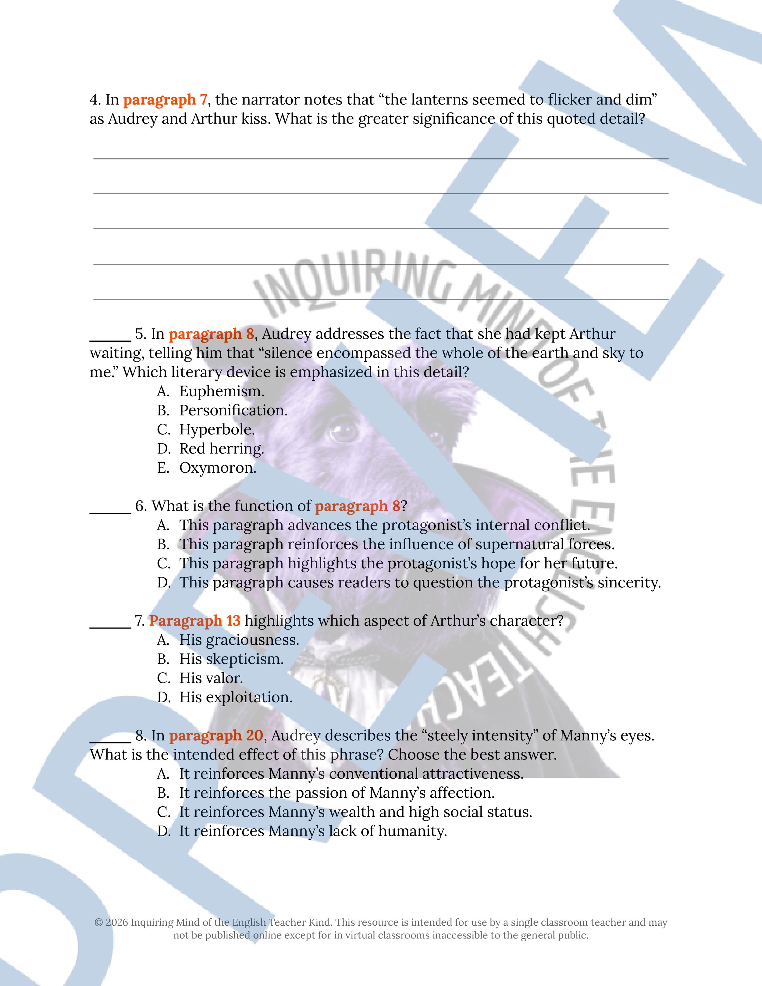 The Vow on Halloween Close Reading Analysis Worksheet (2).jpg