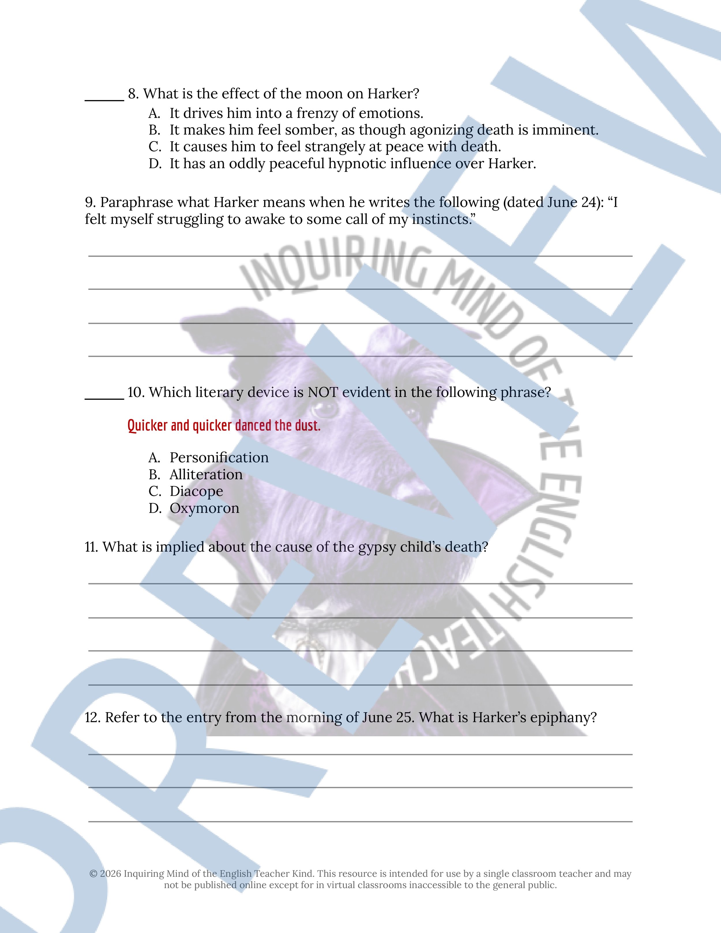 Dracula Chapter 4 Close Reading Analysis Worksheet and Answer Key for High School English Language Arts (3).jpg
