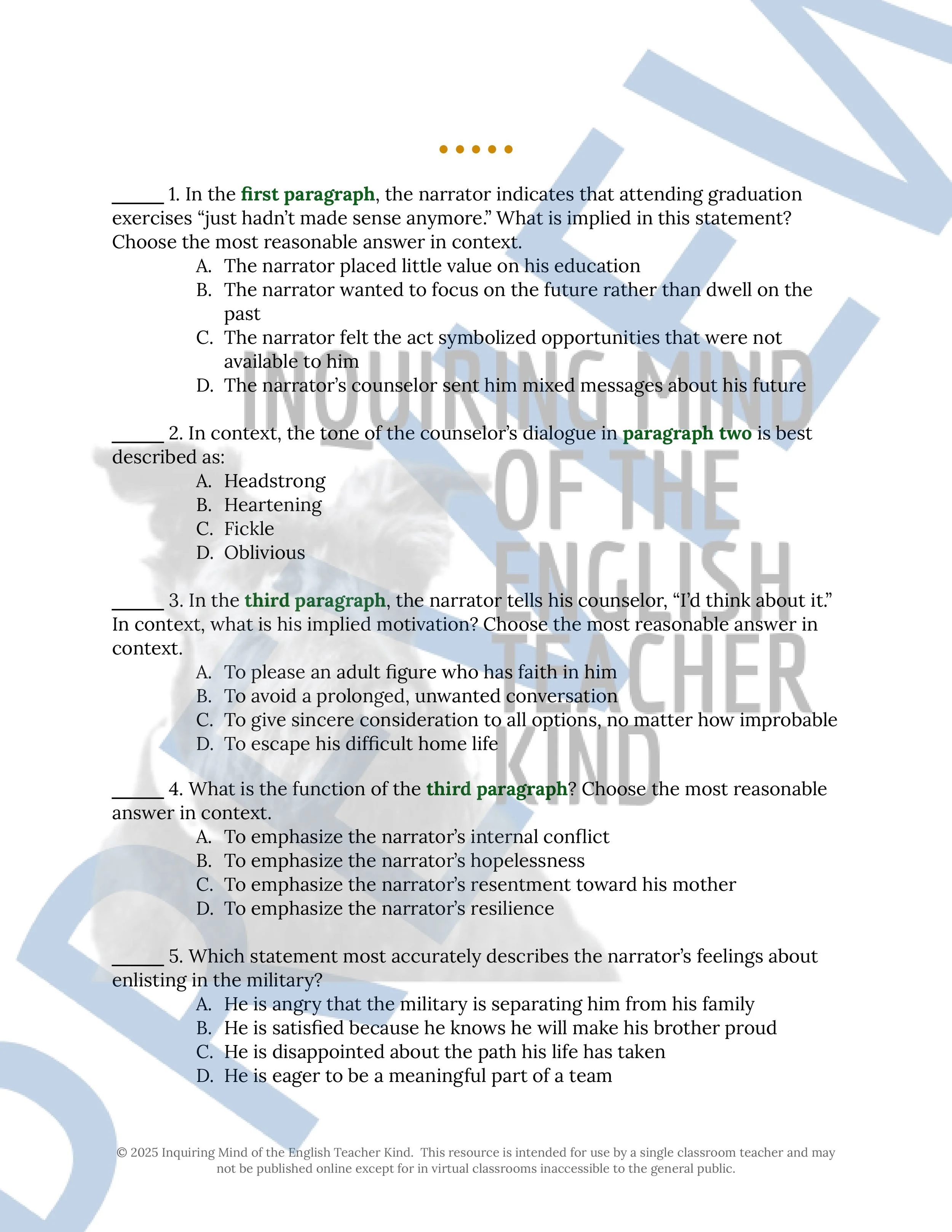 Fallen Angels by Walter Dean Myers Close Reading Analysis Worksheets Bundle for High School English Language Arts from Inquiring Mind of the English Teacher Kind