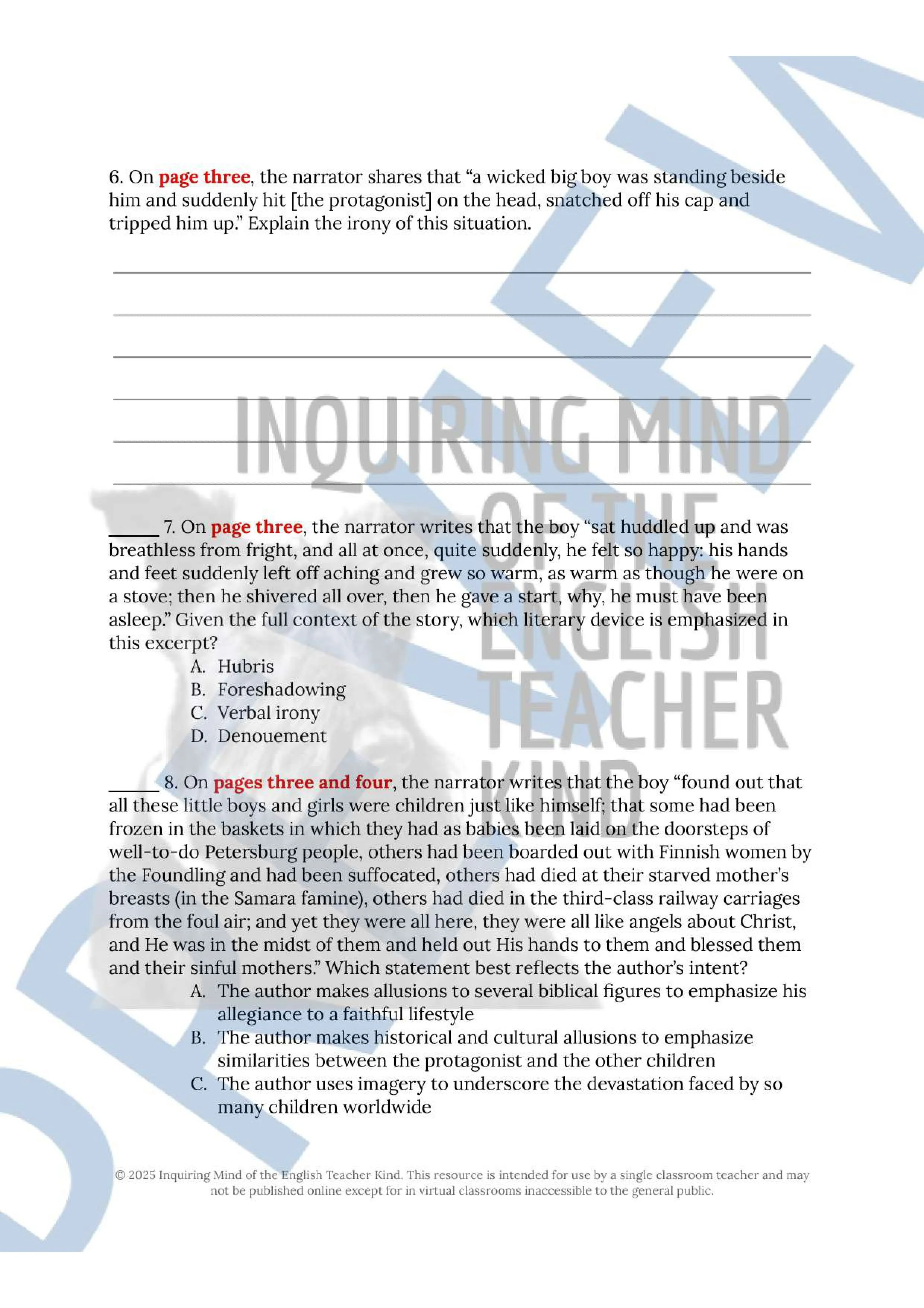 The Heavenly Christmas Tree Short Story Activities and Assessments for High School from Inquiring Mind of the English Teacher Kind (13).jpg