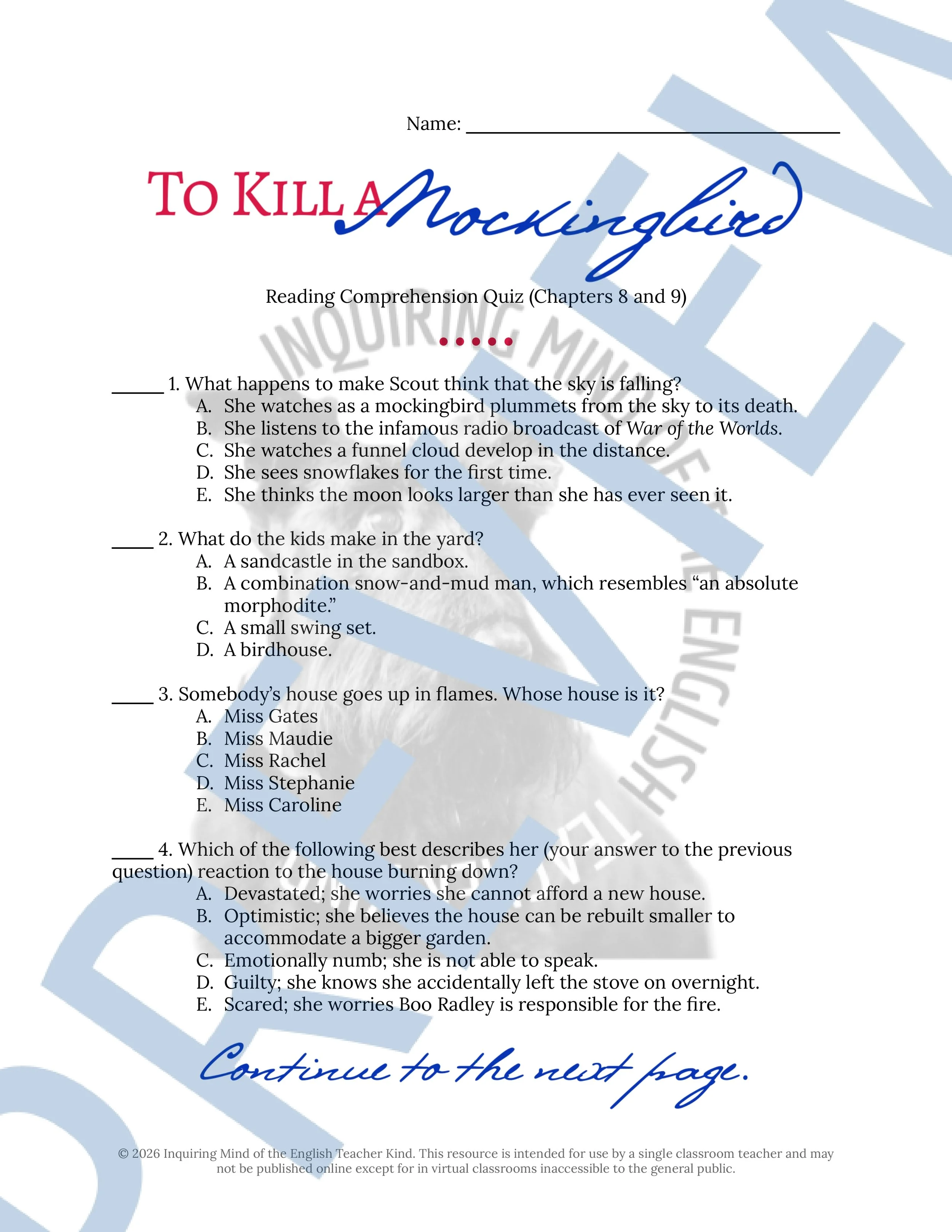To Kill a Mockingbird Chapters 8 and 9 Quiz and Answer Key (1).jpg