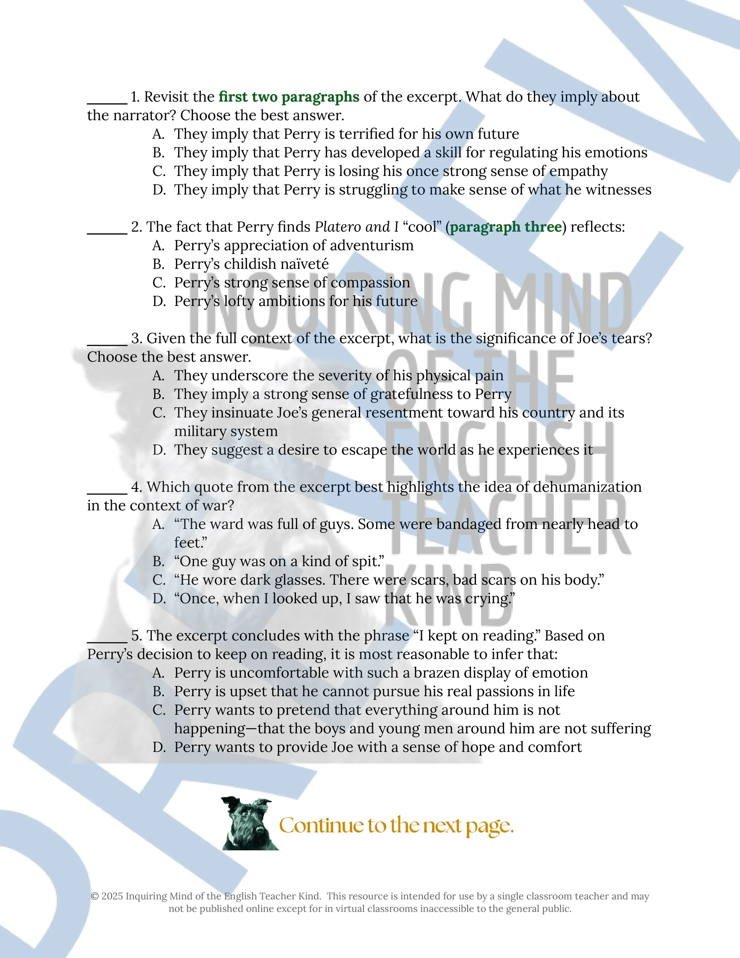 Fallen Angels by Walter Dean Myers Close Reading Analysis Worksheets Bundle for High School English Language Arts from Inquiring Mind of the English Teacher Kind