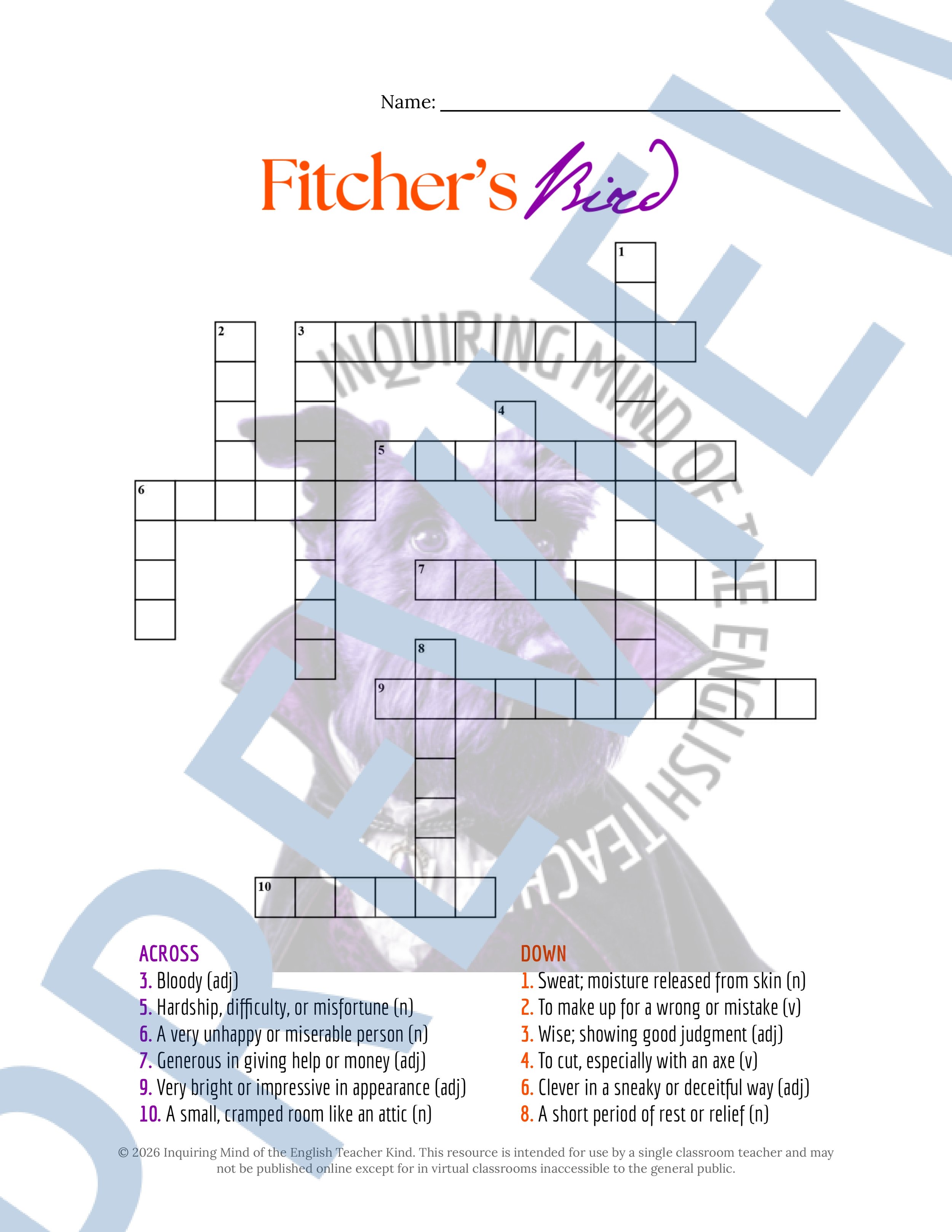 Fitcher's Bird by the Brothers Grimm Vocabulary Activities (3).jpg