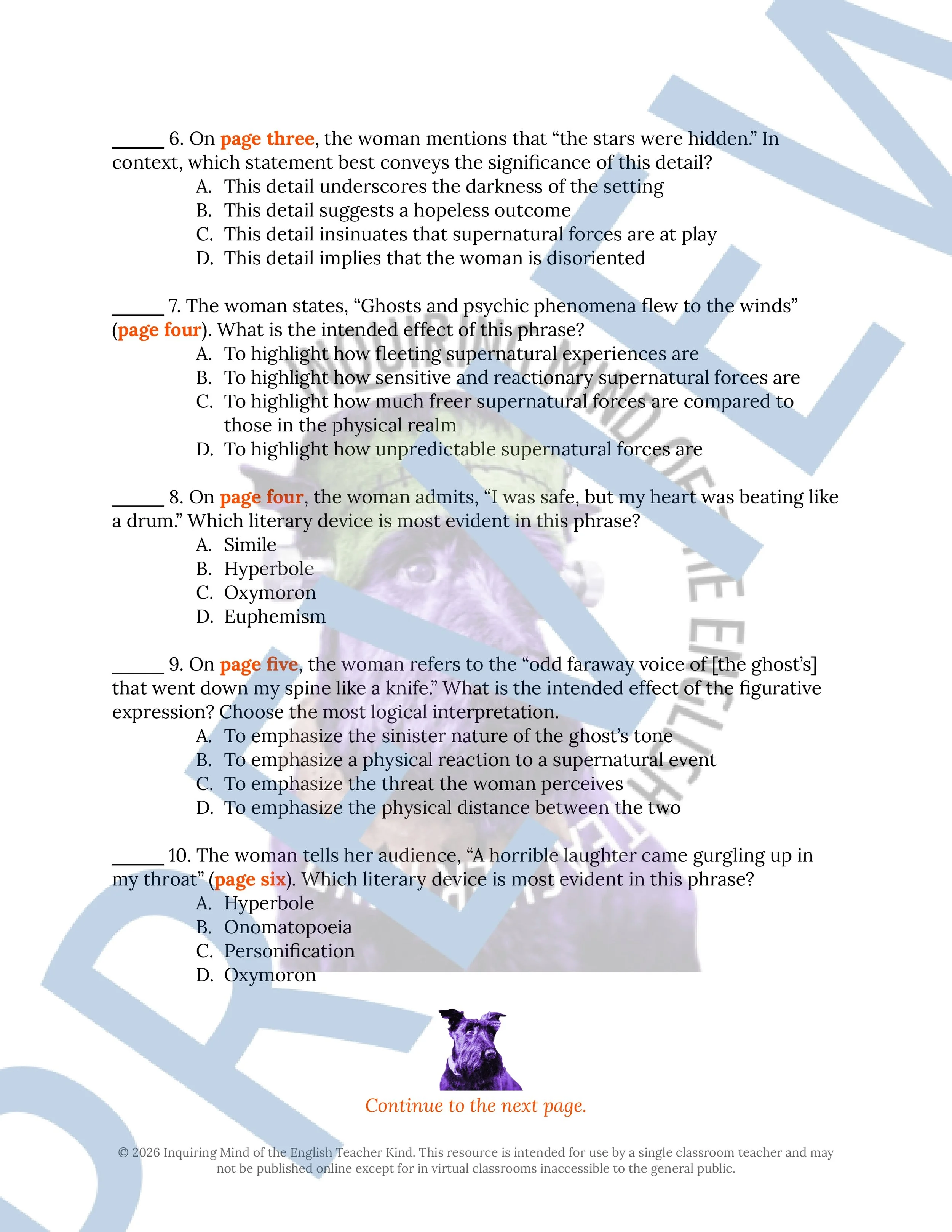 Woman's Ghost Story Close Reading Analysis Worksheet - High School English Activities  (3).jpg
