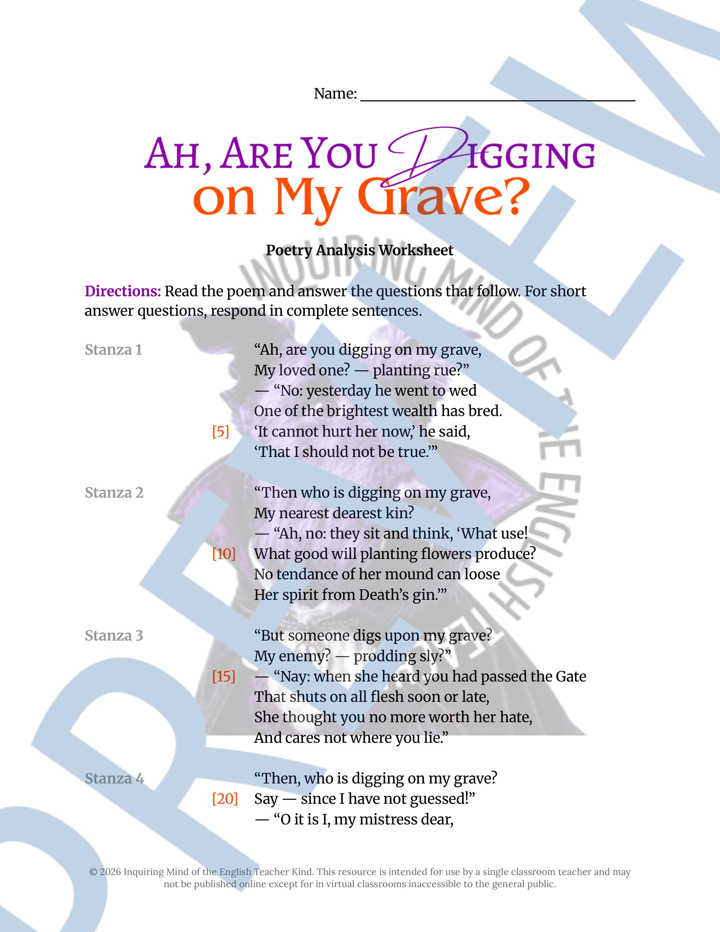 Ah, Are You Digging on My Grave by Thomas Hardy Poetry Analysis Worksheet for High School English Language Arts (1).jpg