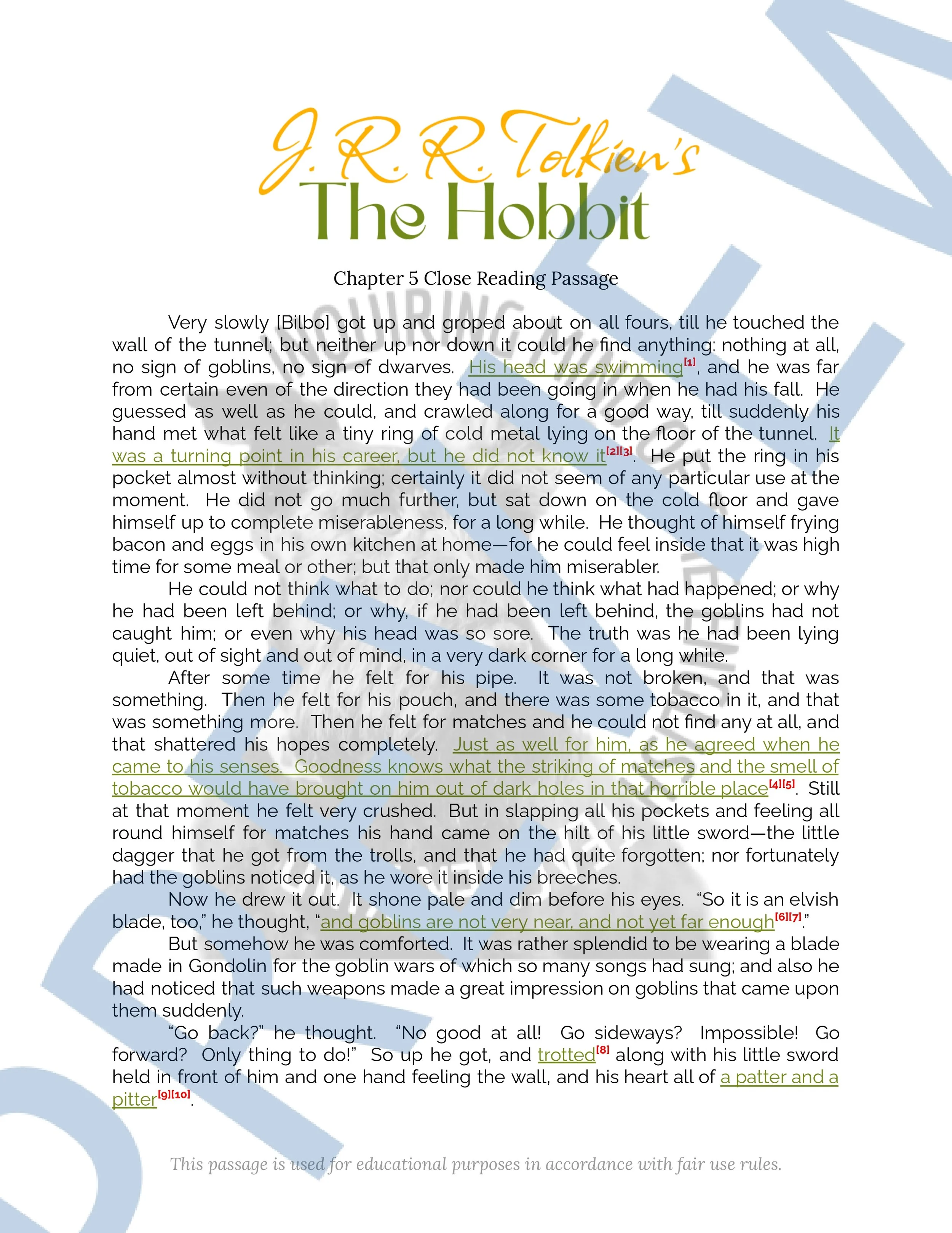 The Hobbit Chapter 5 Close Reading Analysis Worksheet (4).jpg